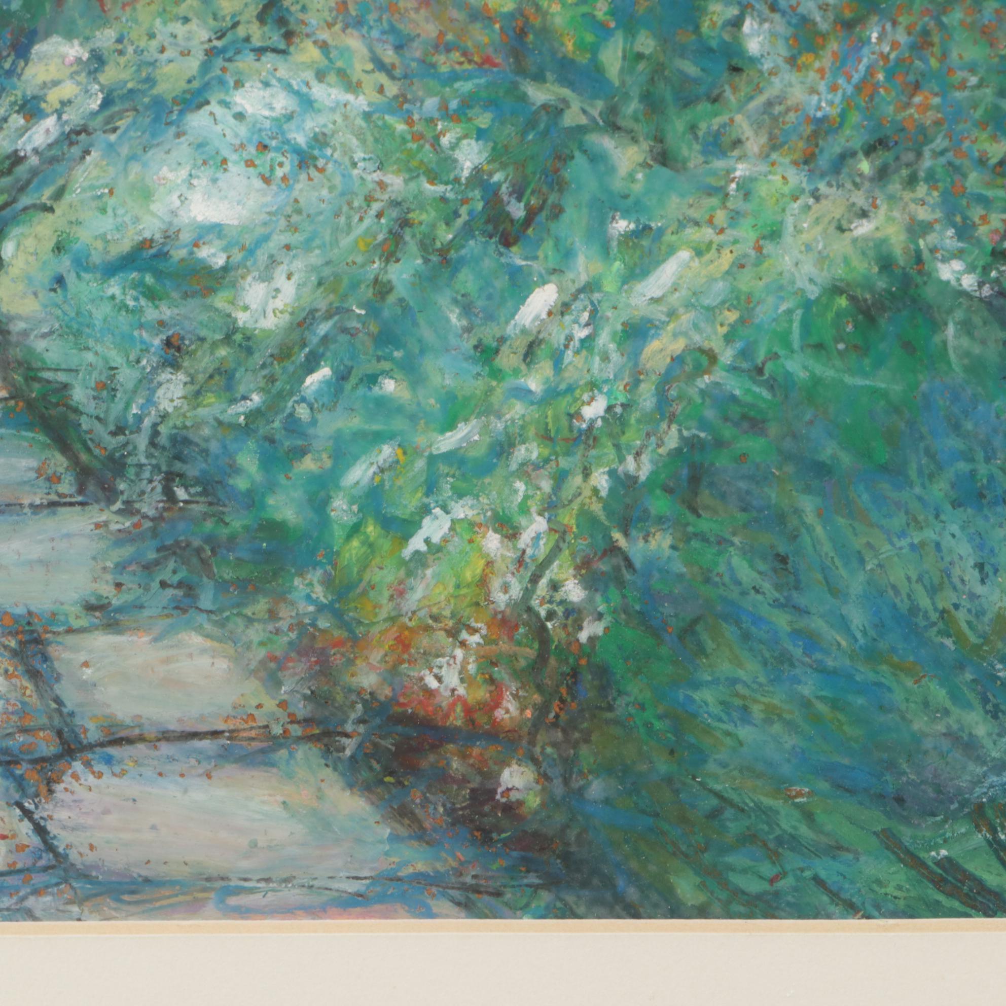 Ingrid Westberg Pastel Drawing of Cottage and Garden