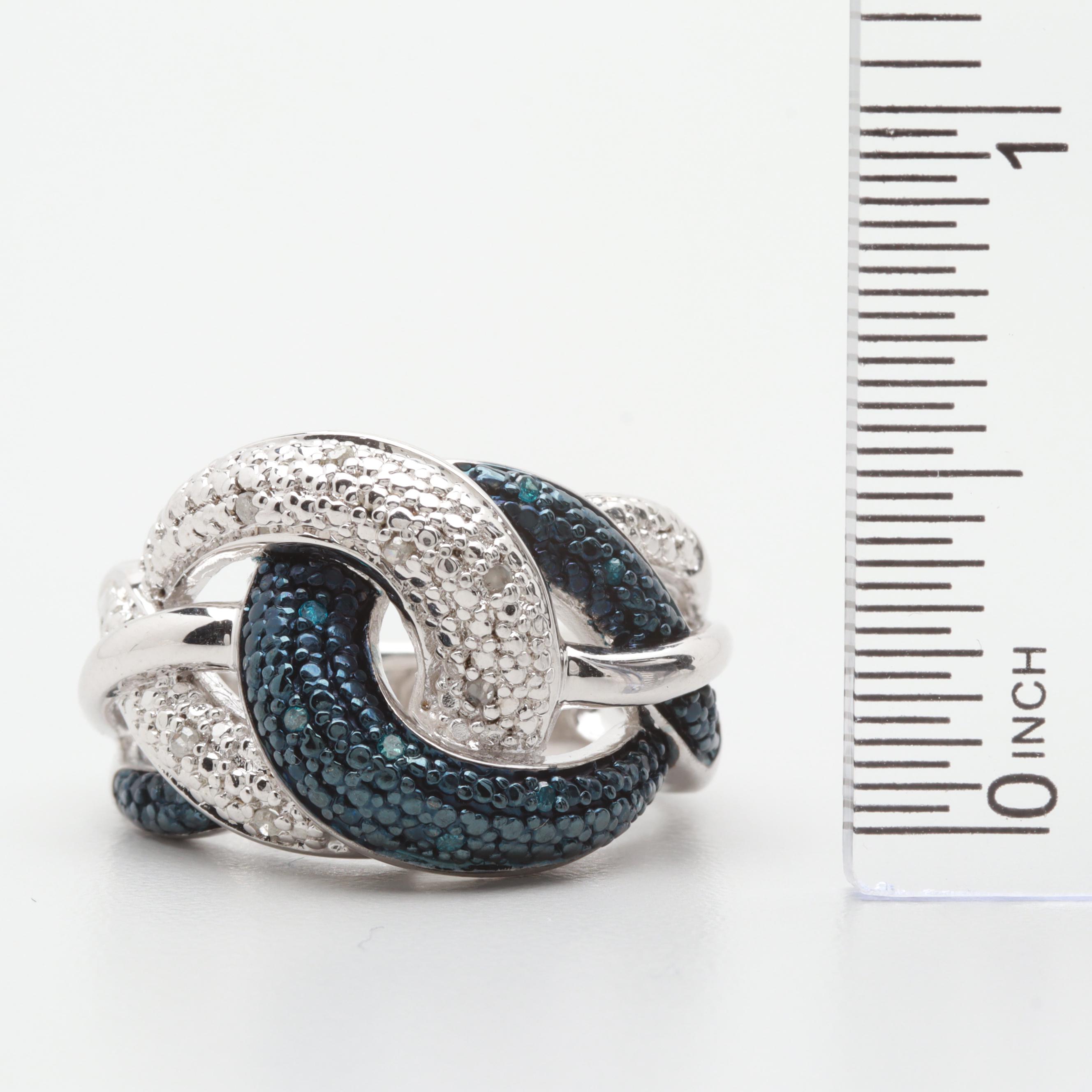 Assortment of Silver Tone Diamond Jewelry