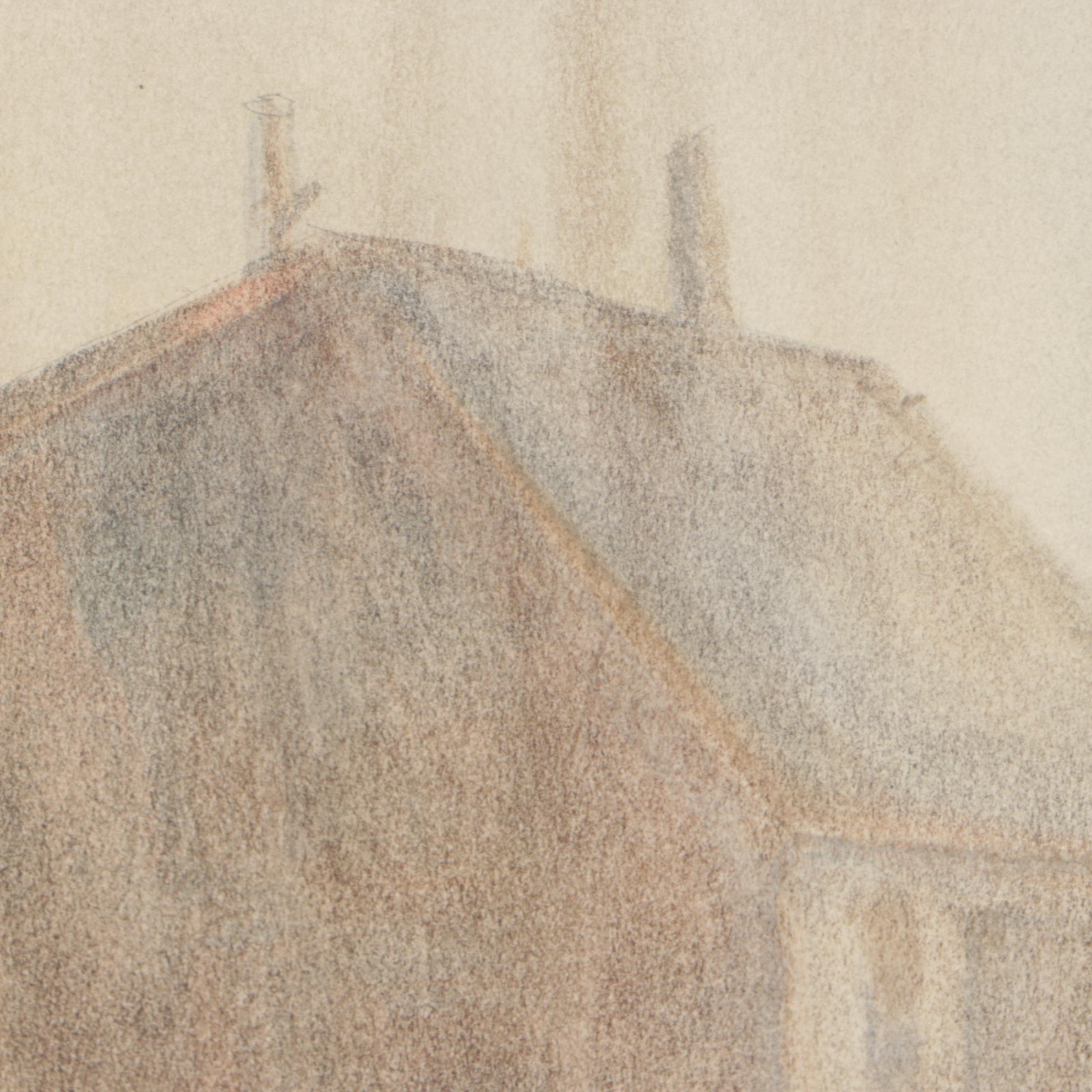 P. Marra Watercolor Painting of Harbor Scene