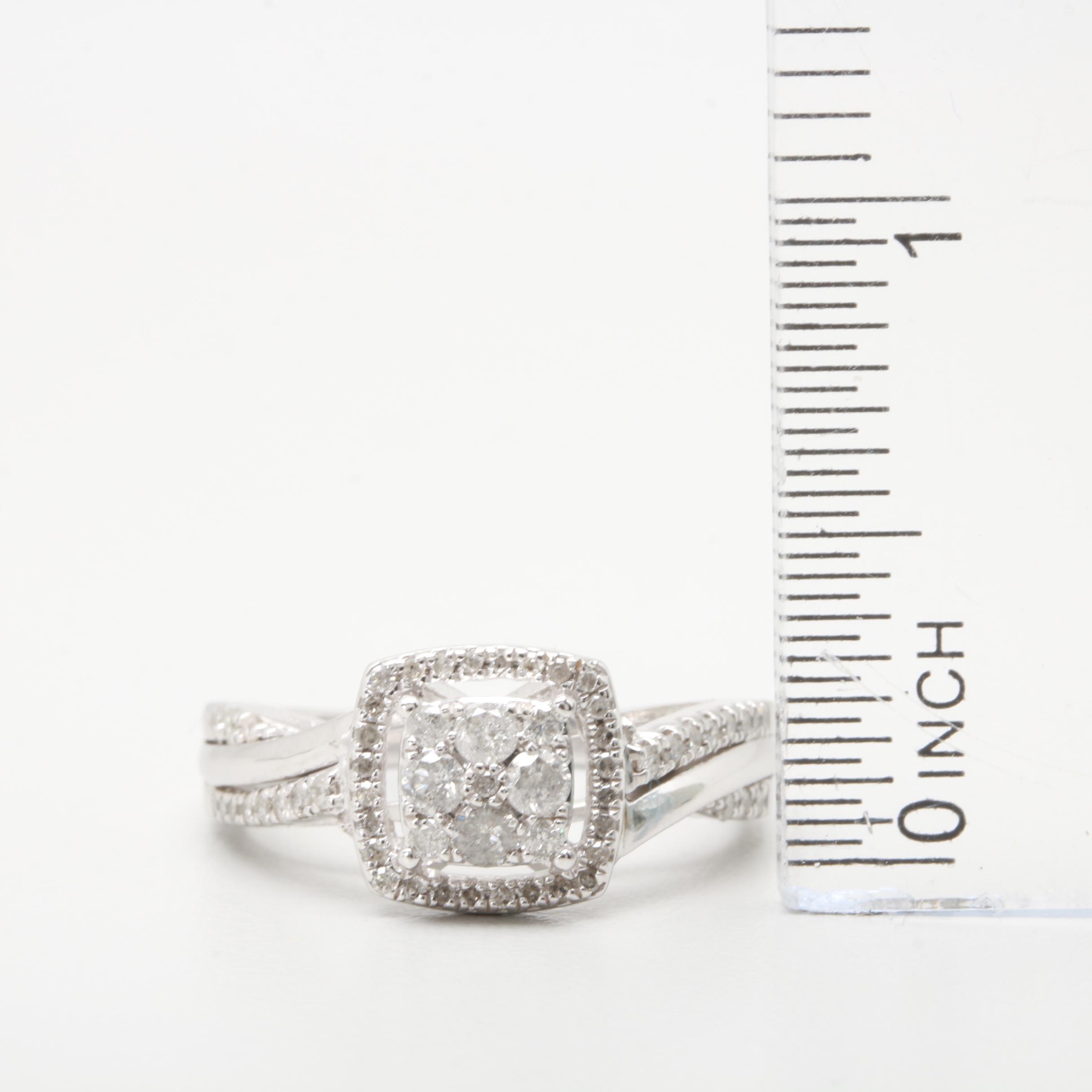 Sterling Silver Diamond Bridal Ring Set