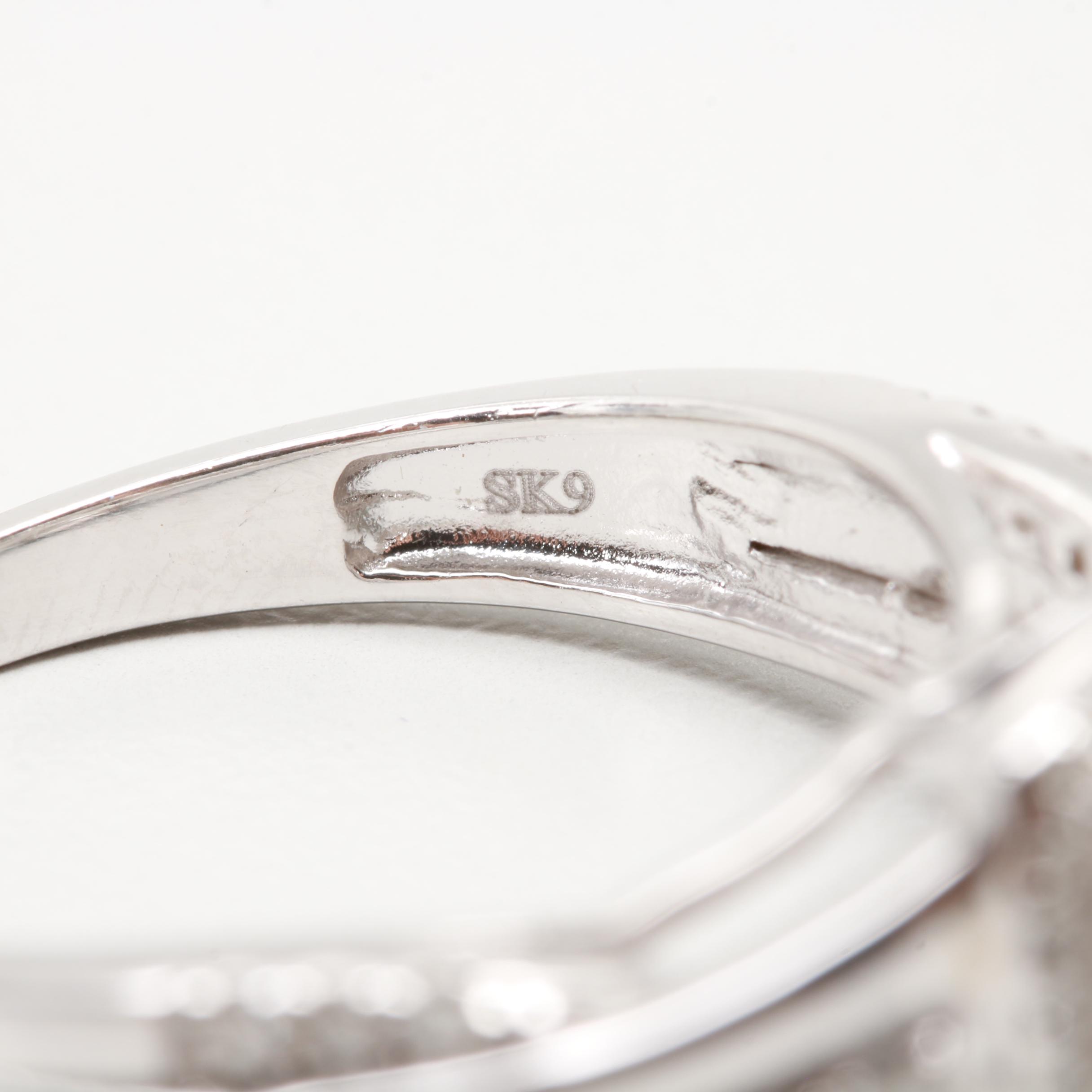 Sterling Silver Diamond Bridal Ring Set