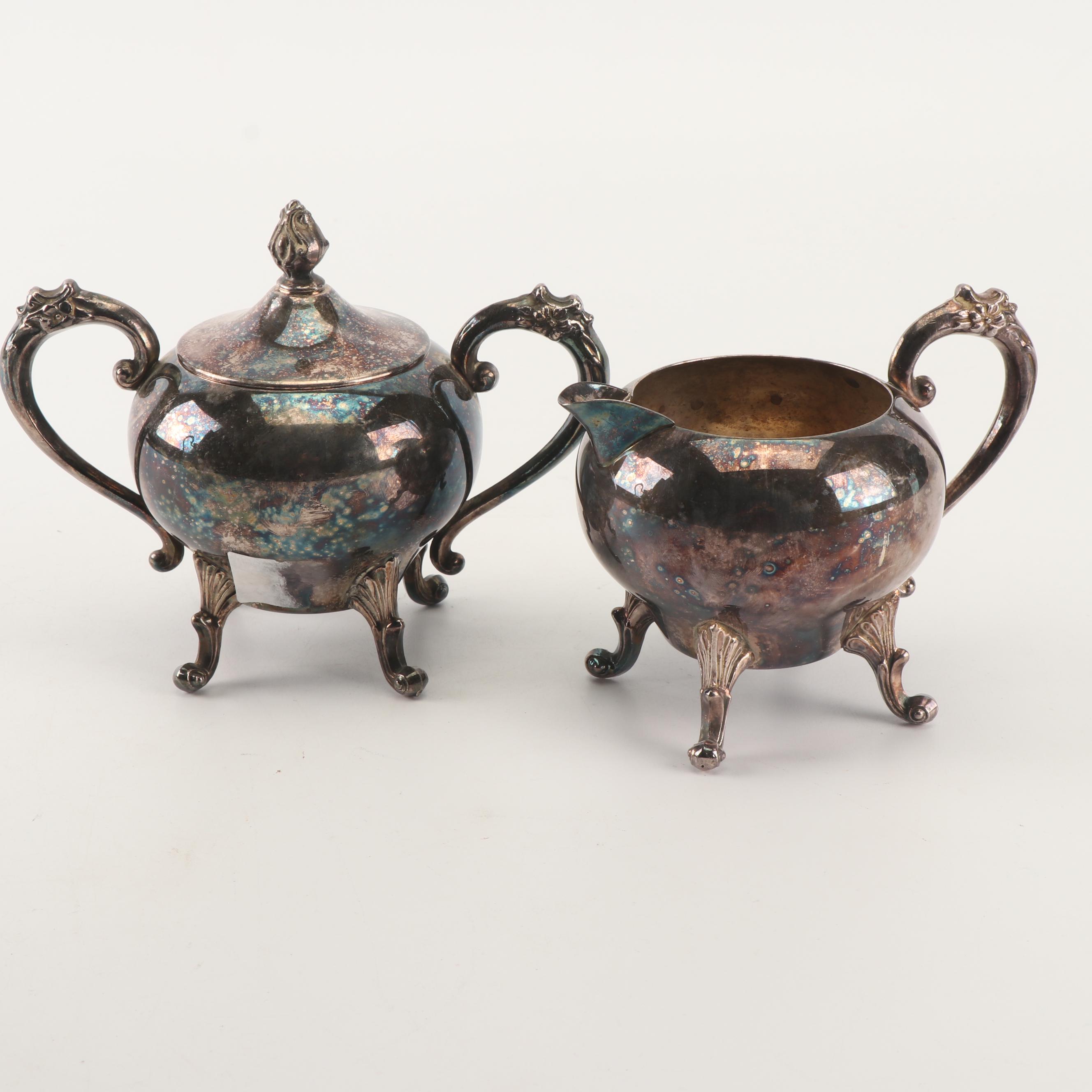 Sheridan Silver Co. Three-Piece Silver Plate Coffee Set, Mid-Century