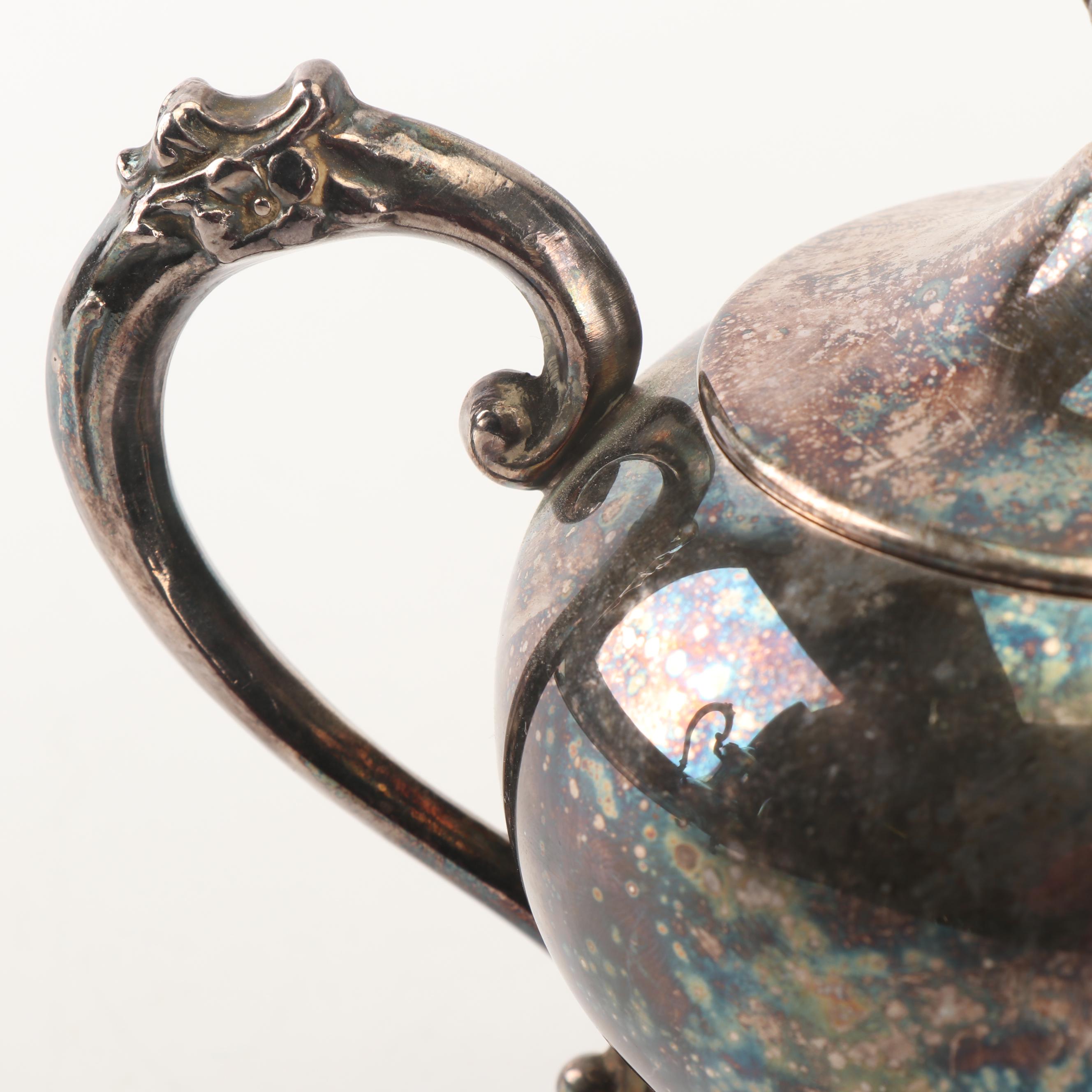 Sheridan Silver Co. Three-Piece Silver Plate Coffee Set, Mid-Century