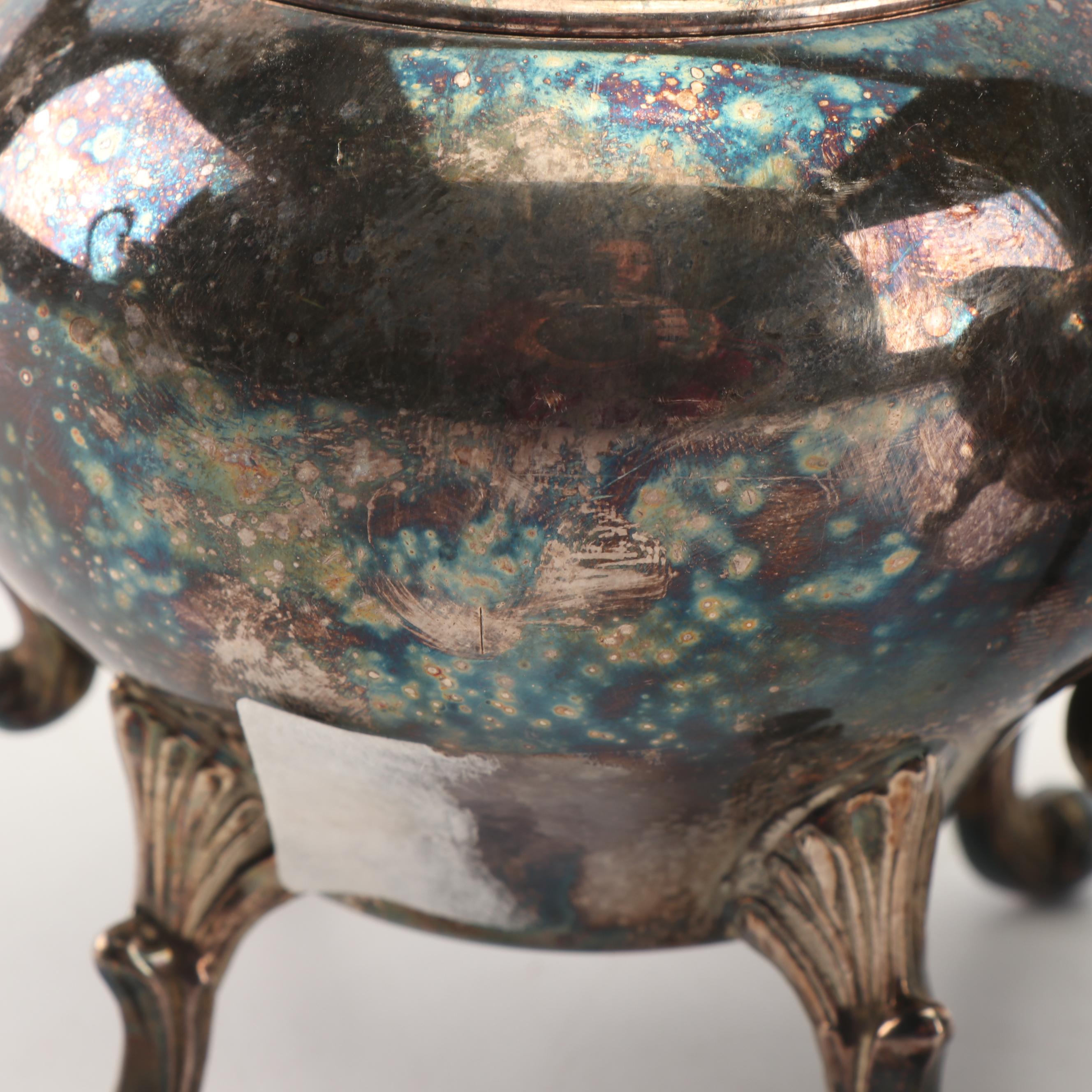 Sheridan Silver Co. Three-Piece Silver Plate Coffee Set, Mid-Century