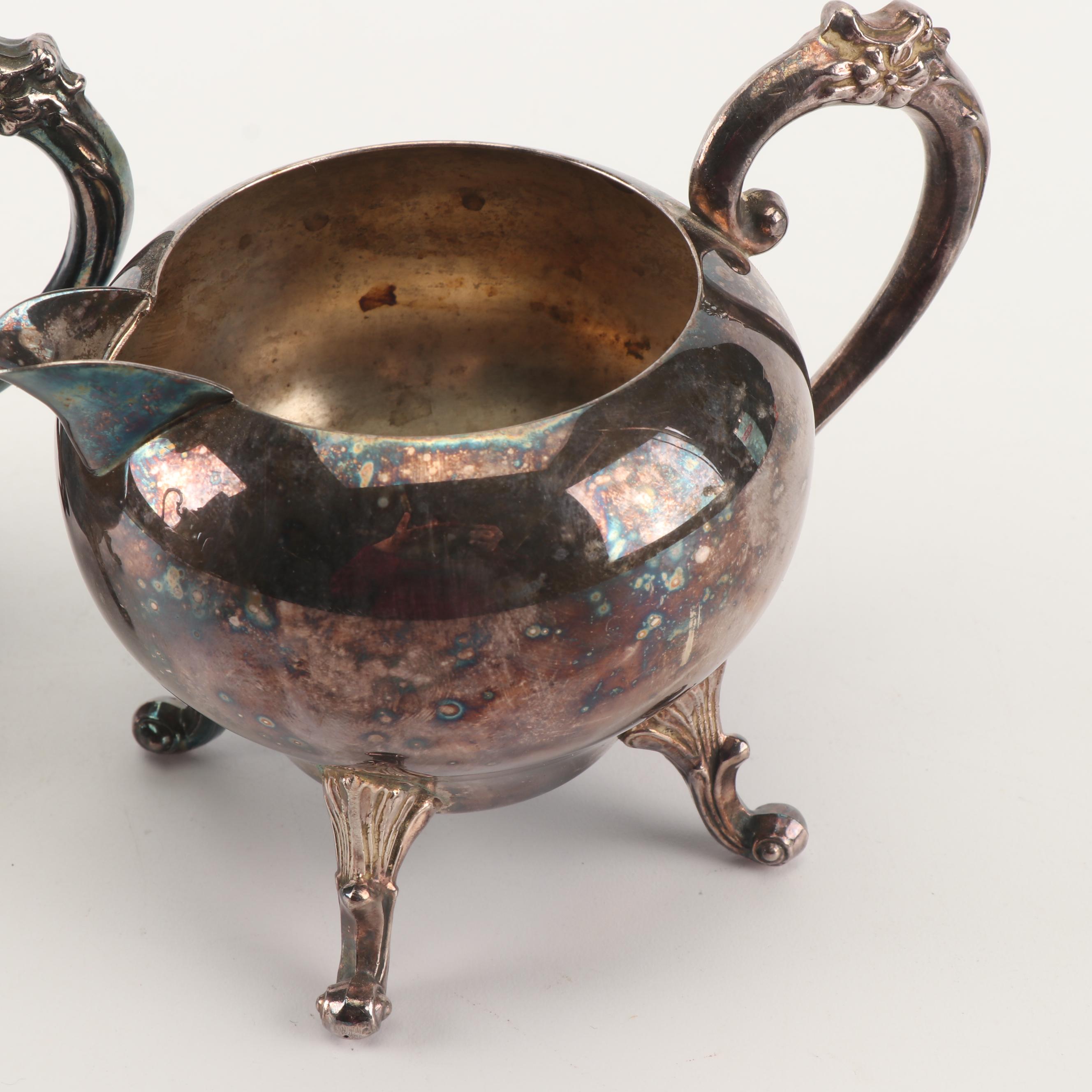 Sheridan Silver Co. Three-Piece Silver Plate Coffee Set, Mid-Century