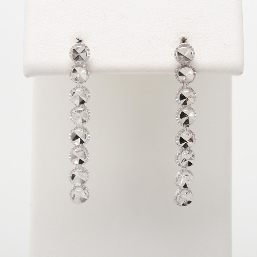 14K White Gold Dangle Earrings