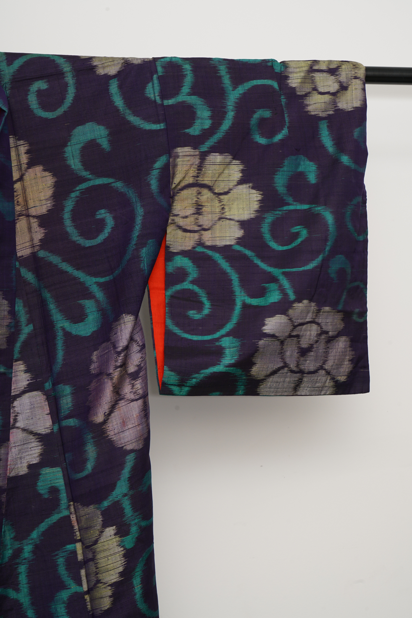 Circa 1925 Vintage Handwoven Ikat Meisen Silk Kimono