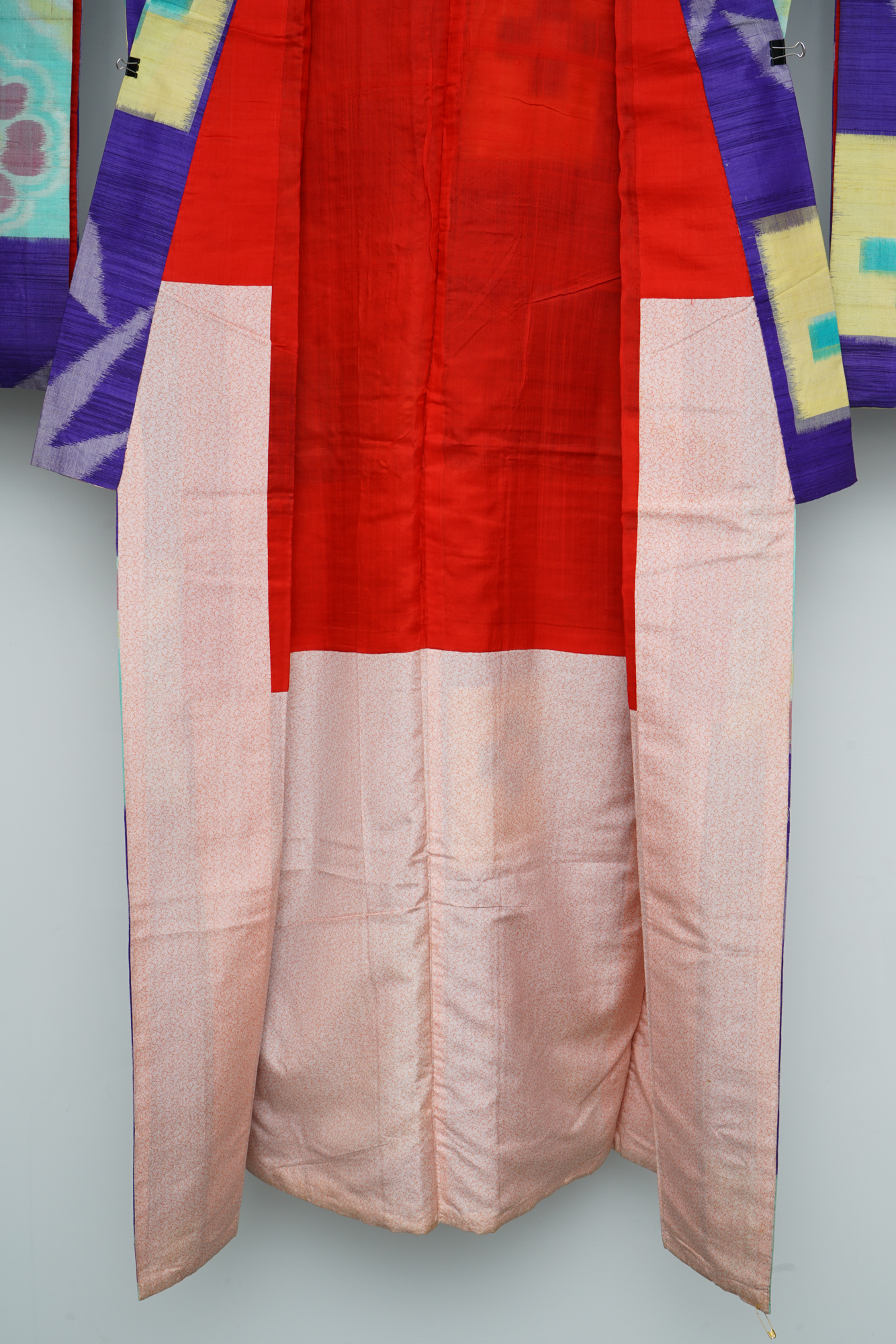 Circa 1930 Vintage Handwoven Ikat Meisen Silk Kofurisode Kimono