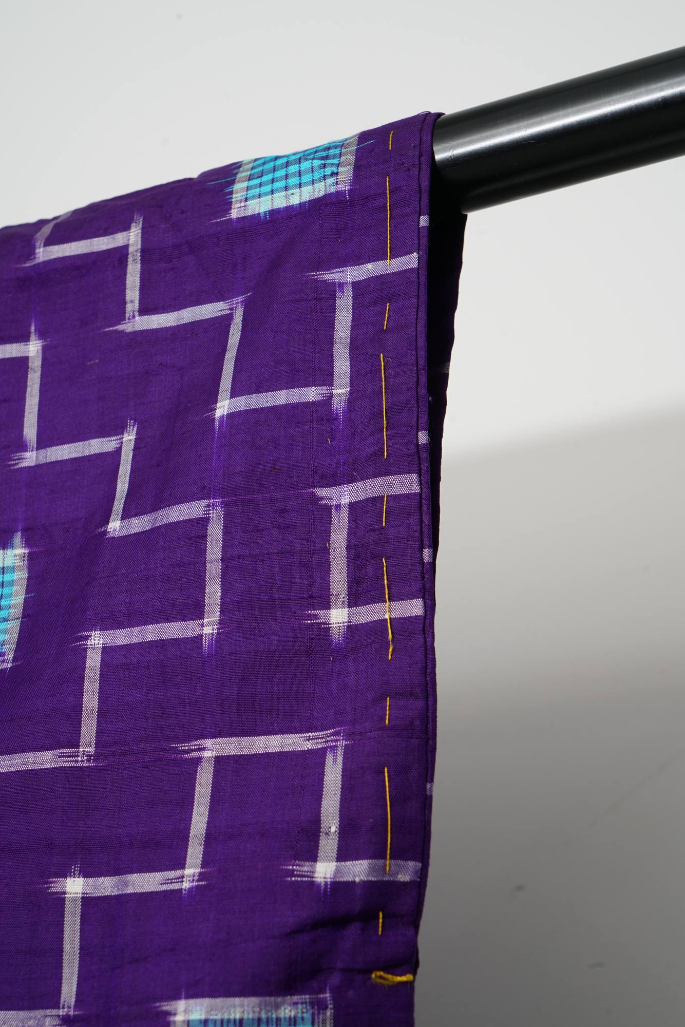 Circa 1915 Antique Handwoven Kasuri Ikat Silk Kosode Kimono