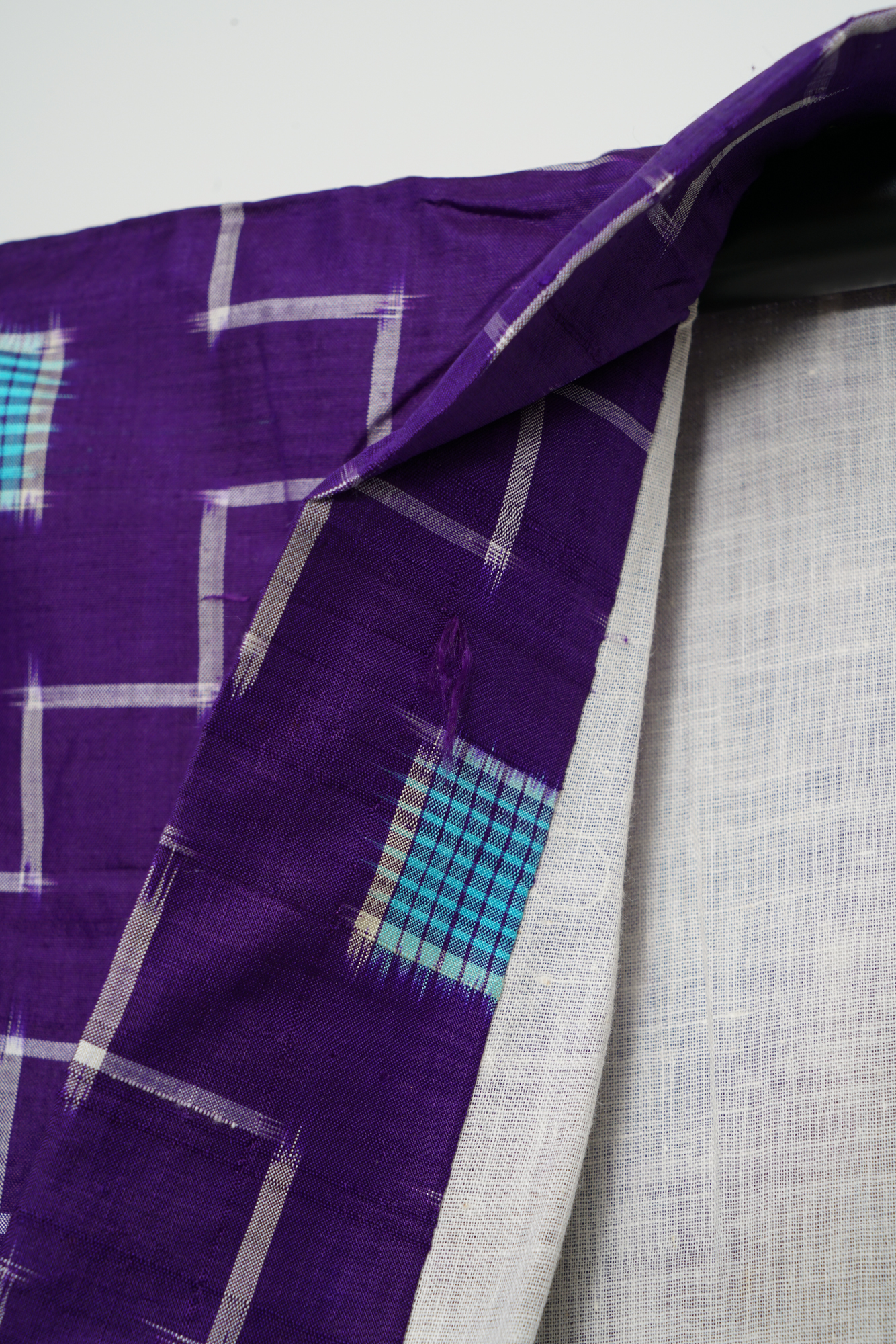 Circa 1915 Antique Handwoven Kasuri Ikat Silk Kosode Kimono