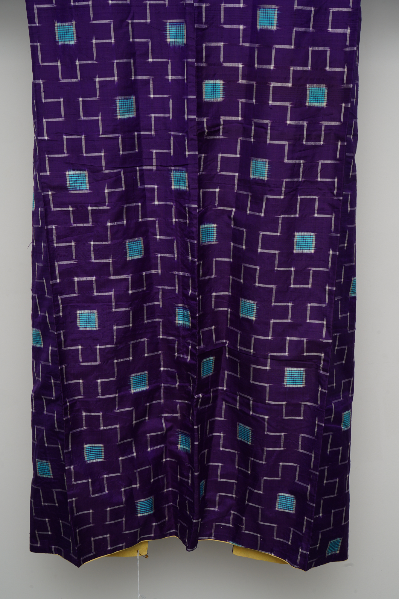 Circa 1915 Antique Handwoven Kasuri Ikat Silk Kosode Kimono