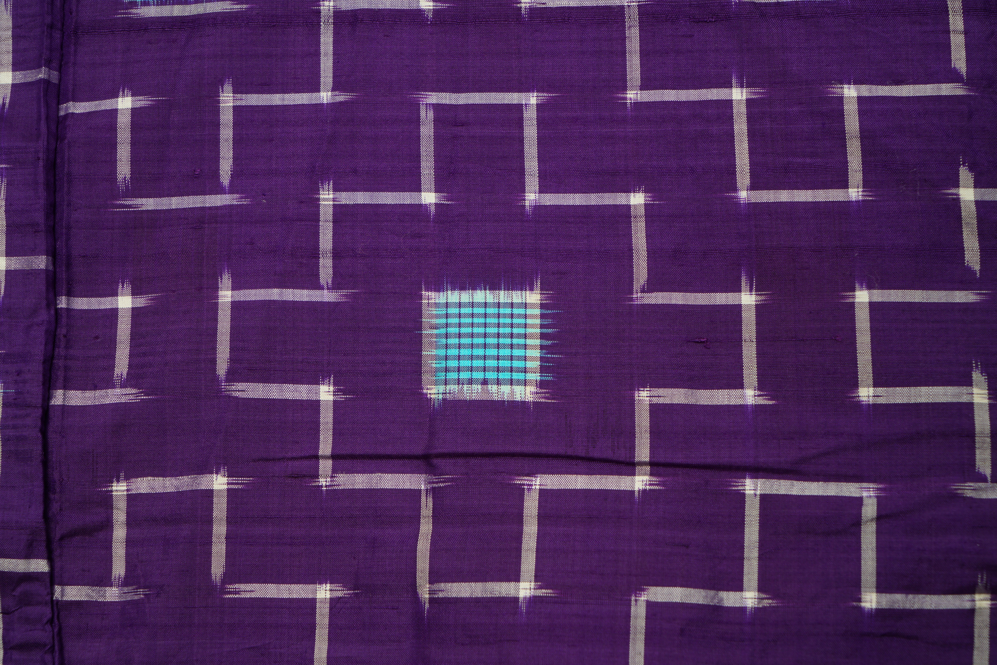 Circa 1915 Antique Handwoven Kasuri Ikat Silk Kosode Kimono