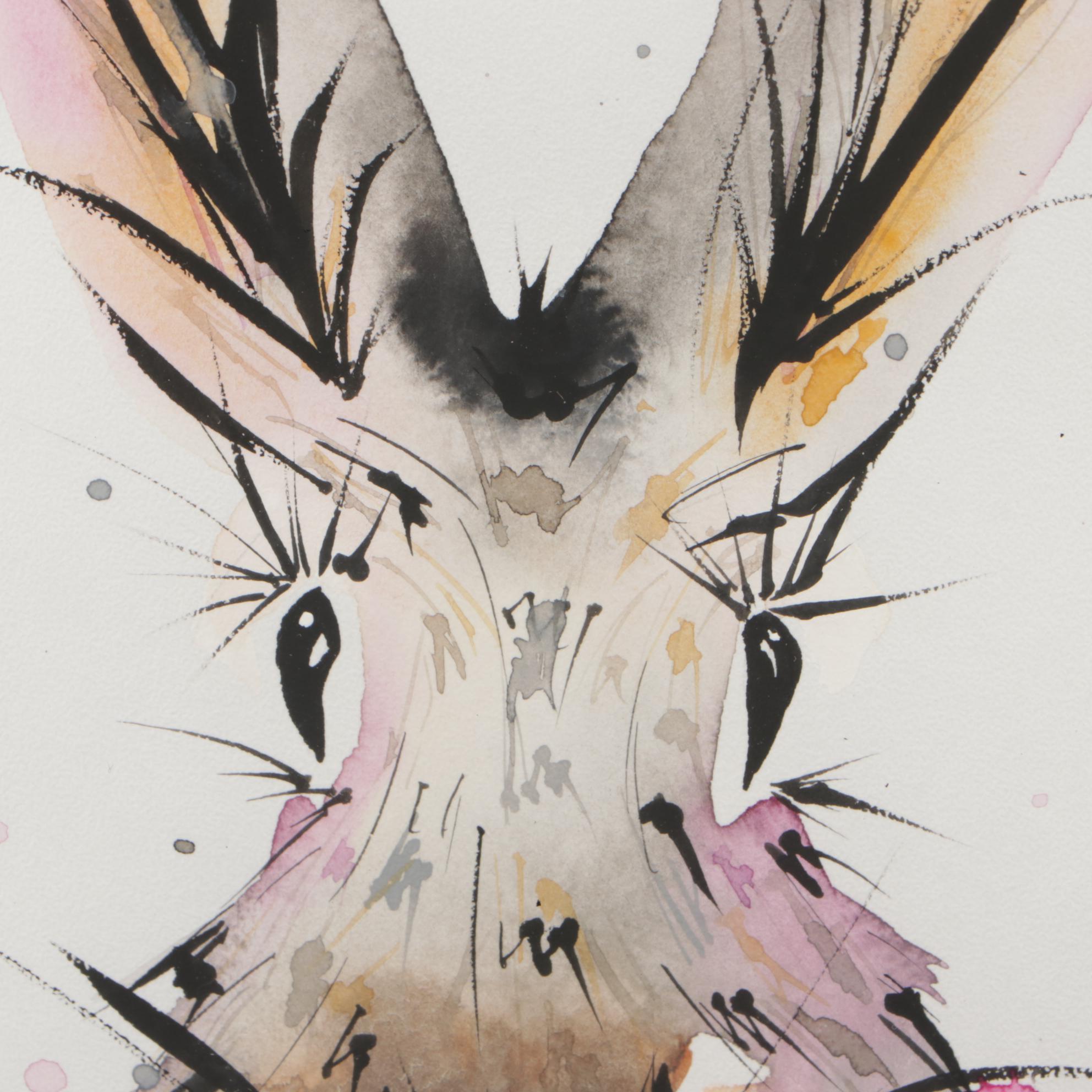 Angor Contemporary Gouache and Watercolor Rabbit Illustration