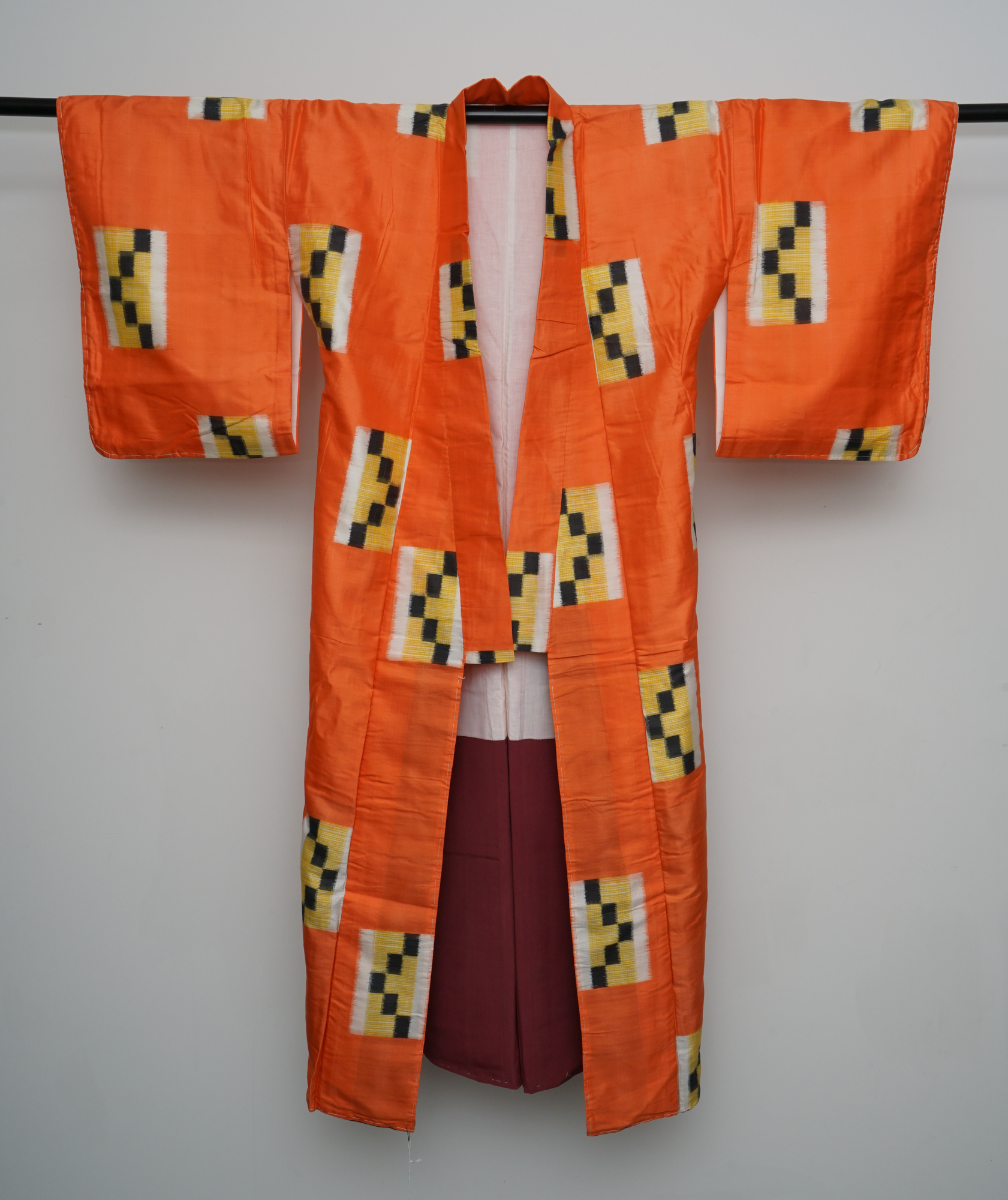 Circa 1935 Vintage Japanese Handwoven Ikat Silk Kimono