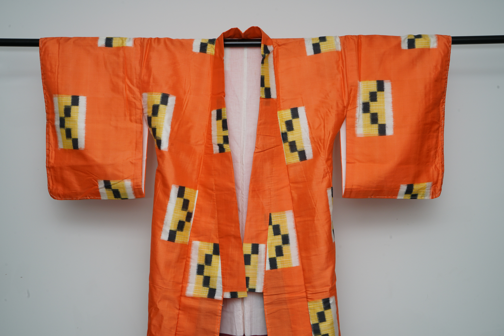 Circa 1935 Vintage Japanese Handwoven Ikat Silk Kimono