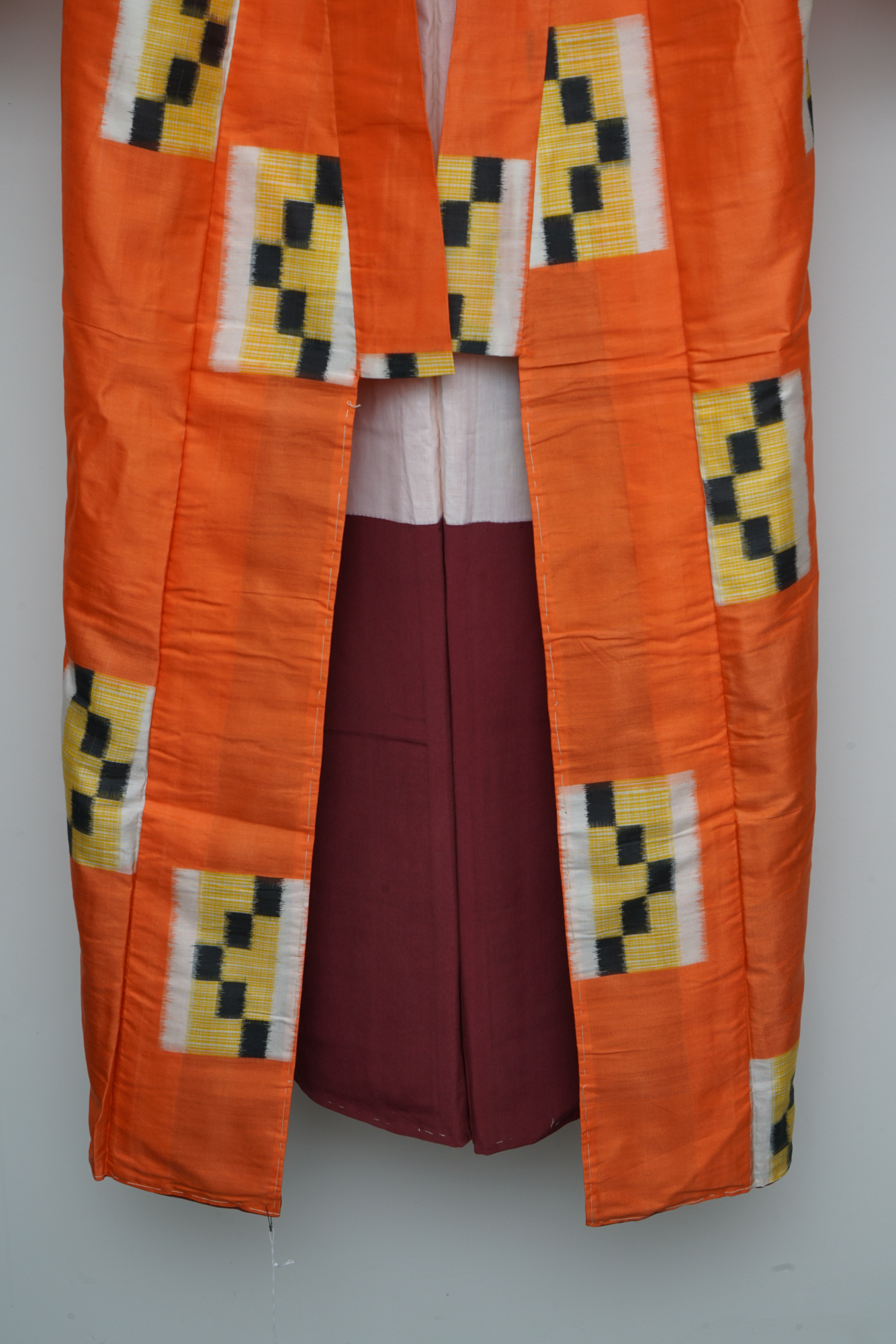 Circa 1935 Vintage Japanese Handwoven Ikat Silk Kimono