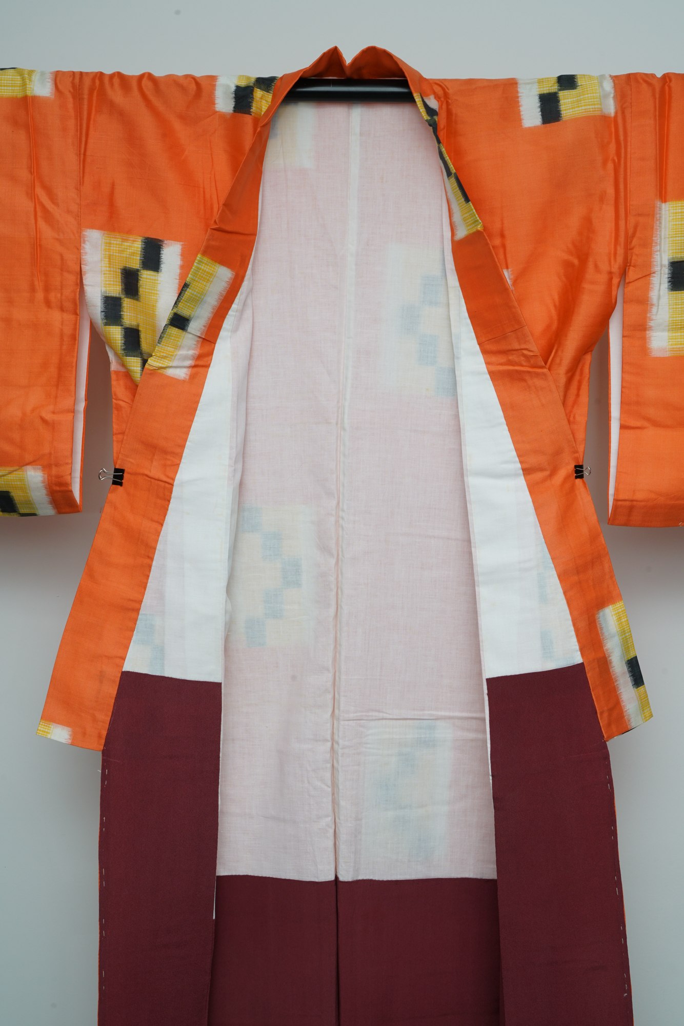 Circa 1935 Vintage Japanese Handwoven Ikat Silk Kimono