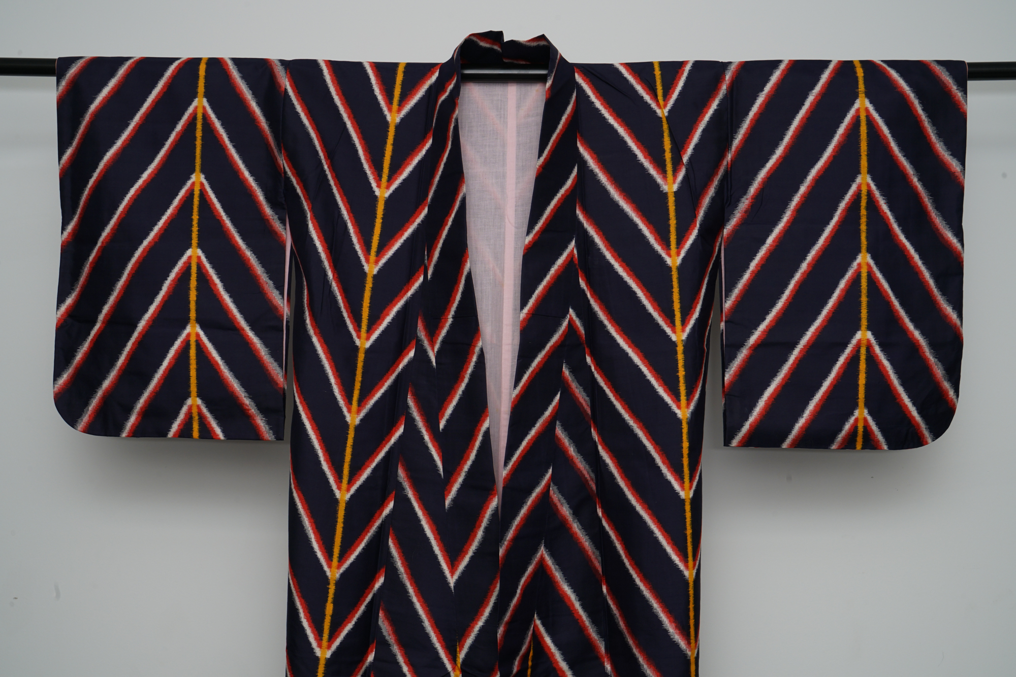 Circa 1930 Vintage Handwoven Kasuri Ikat Silk Kimono