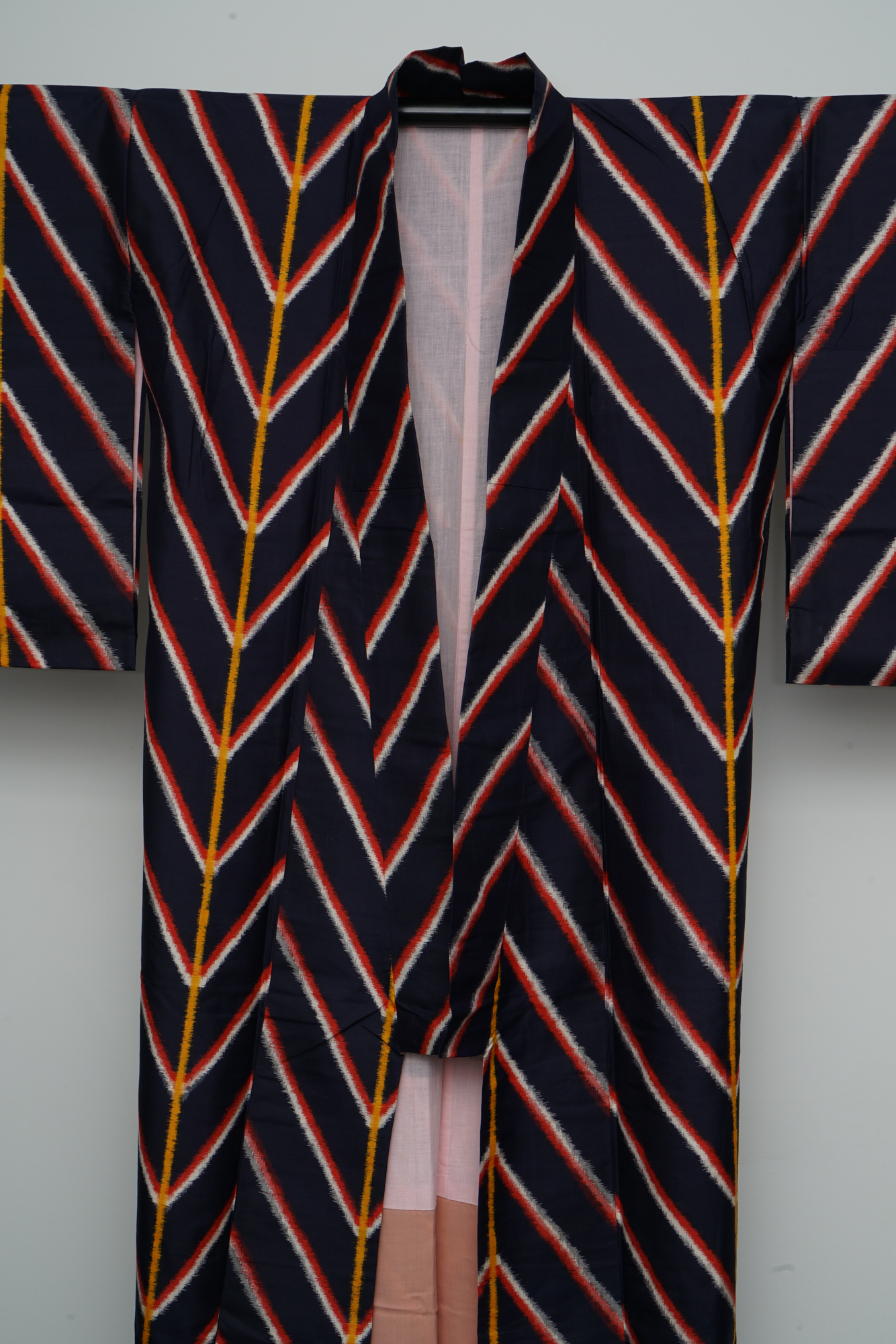 Circa 1930 Vintage Handwoven Kasuri Ikat Silk Kimono