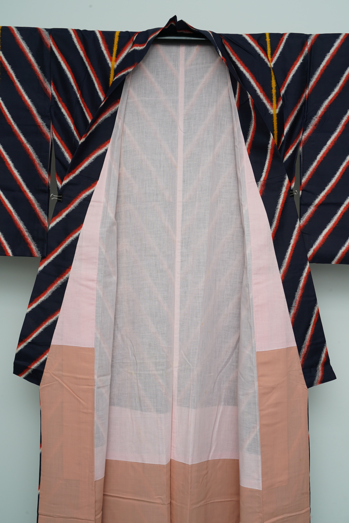 Circa 1930 Vintage Handwoven Kasuri Ikat Silk Kimono