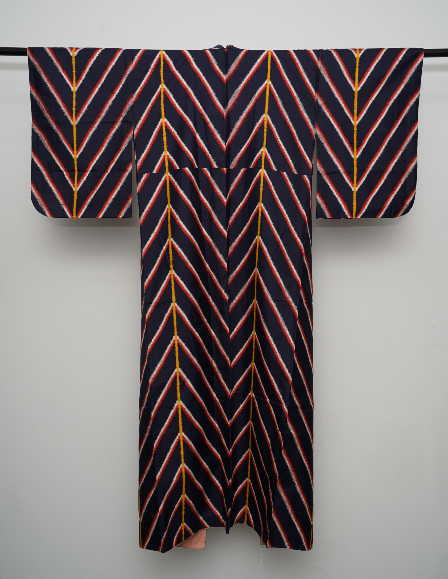 Circa 1930 Vintage Handwoven Kasuri Ikat Silk Kimono