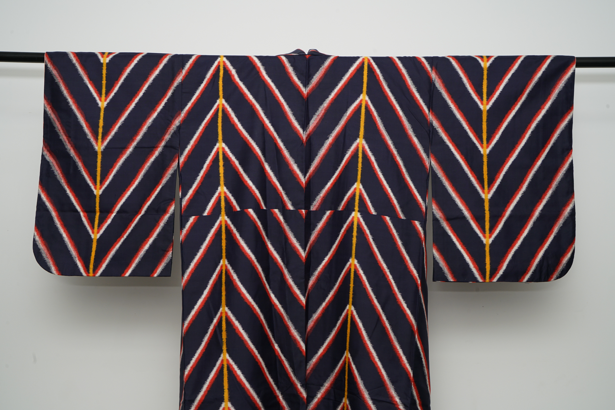 Circa 1930 Vintage Handwoven Kasuri Ikat Silk Kimono