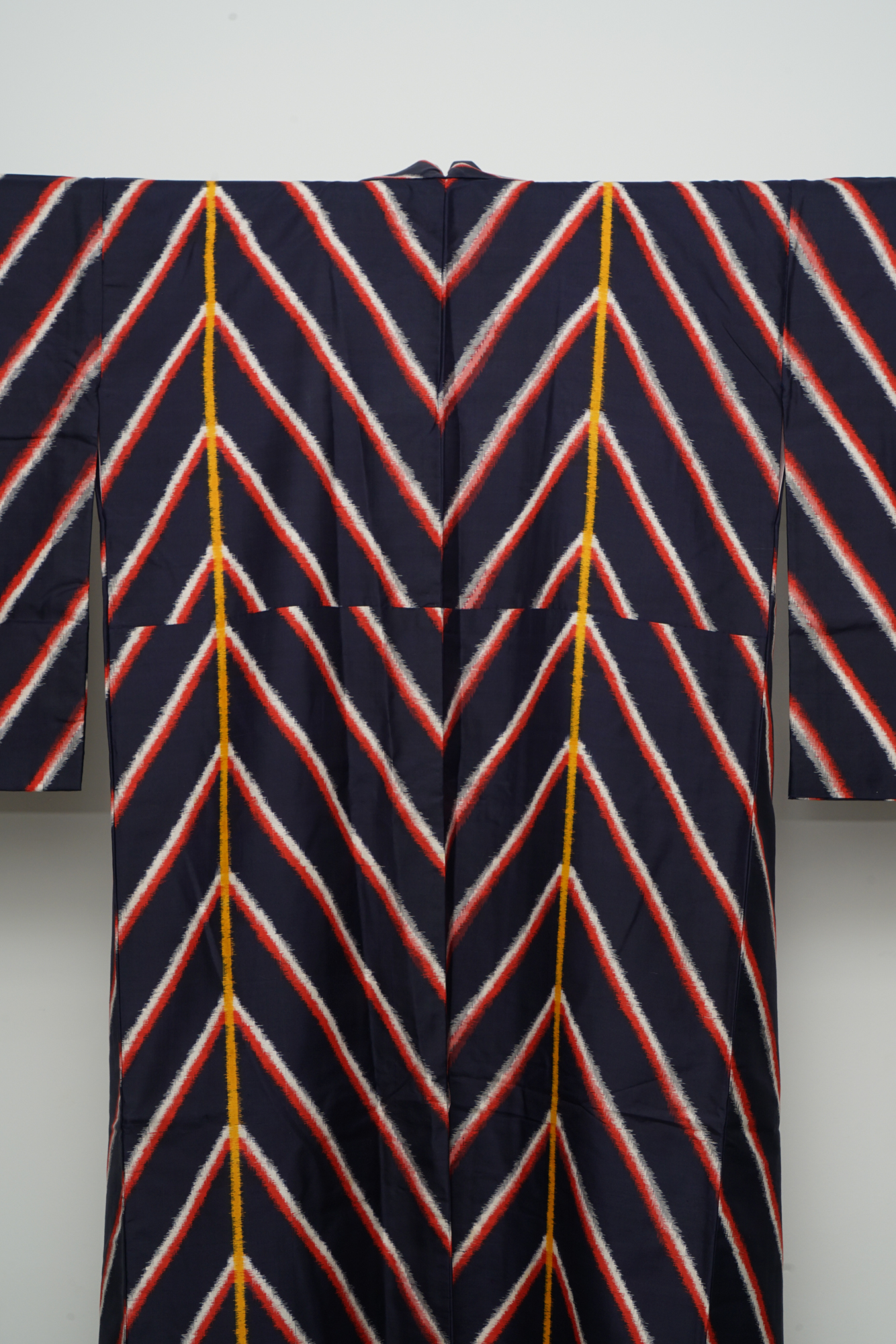 Circa 1930 Vintage Handwoven Kasuri Ikat Silk Kimono