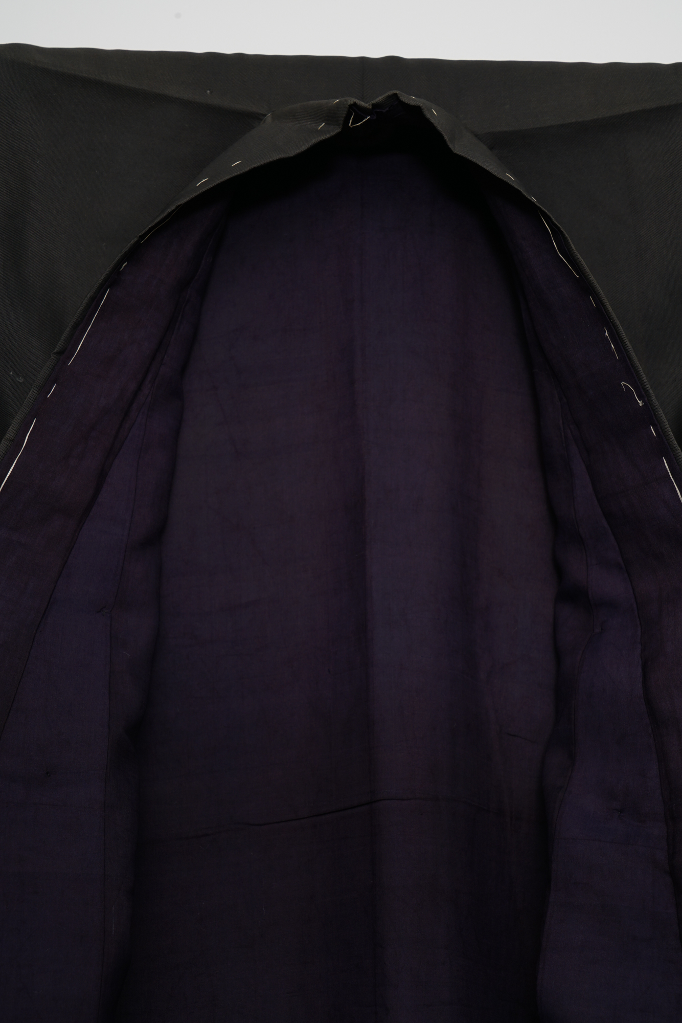 Boys' Circa 1870 Antique Handwoven Formal Crested Silk Miyamairi Infant Kimono