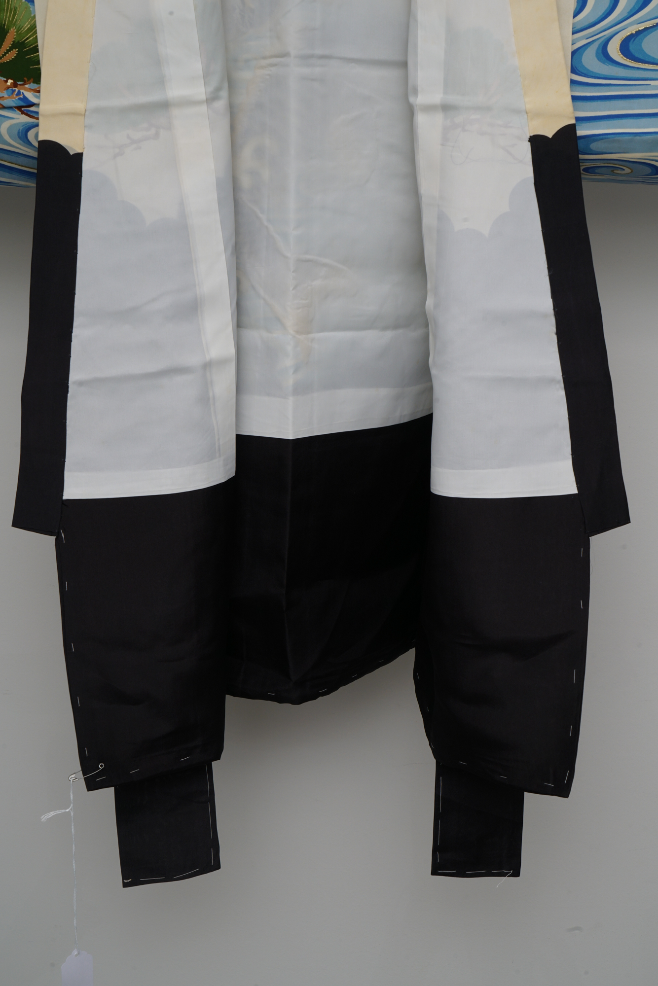 Boys' 1870 Antique Handwoven Silk Ceremonial Crested Miyamairi Infant Kimono