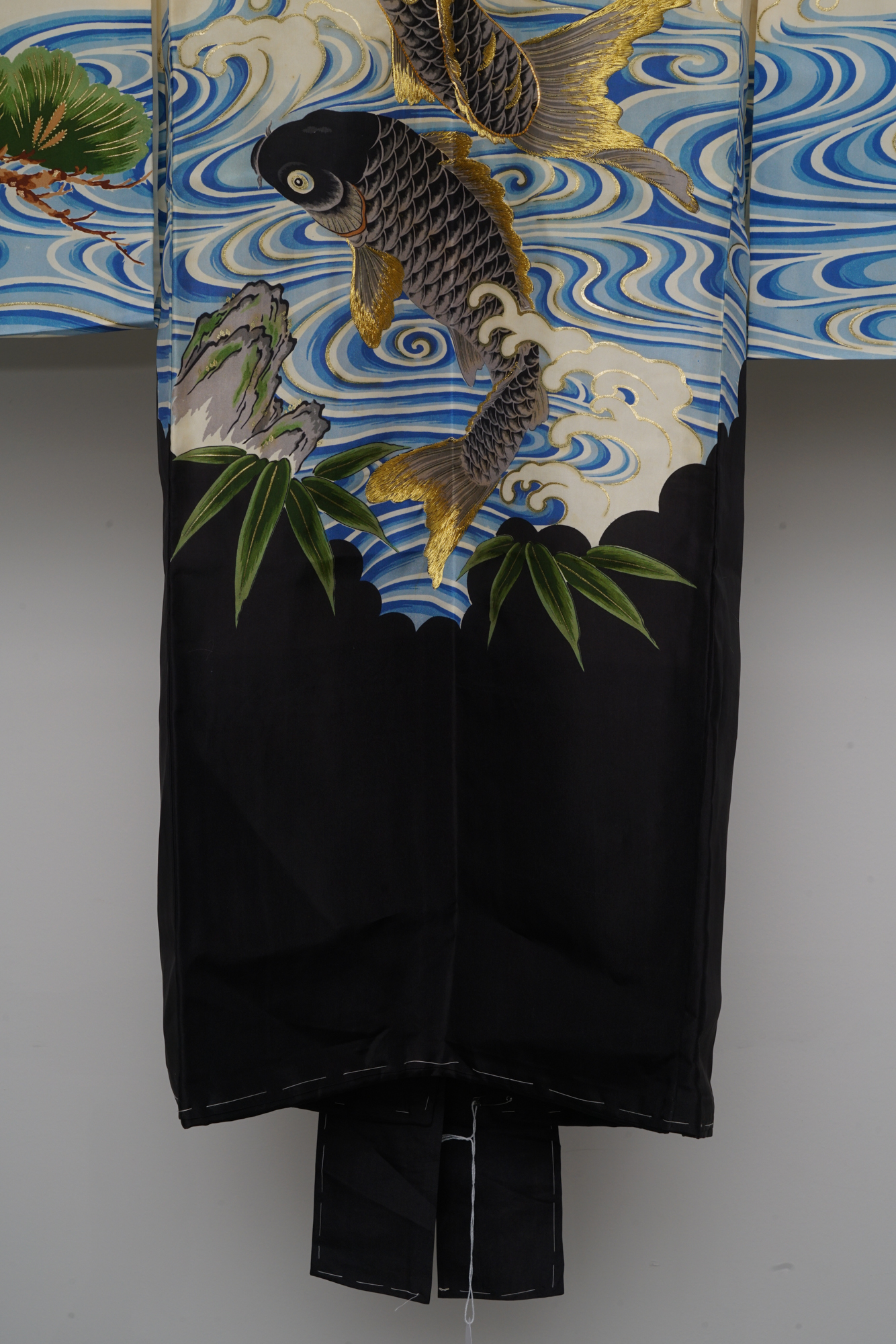 Boys' 1870 Antique Handwoven Silk Ceremonial Crested Miyamairi Infant Kimono