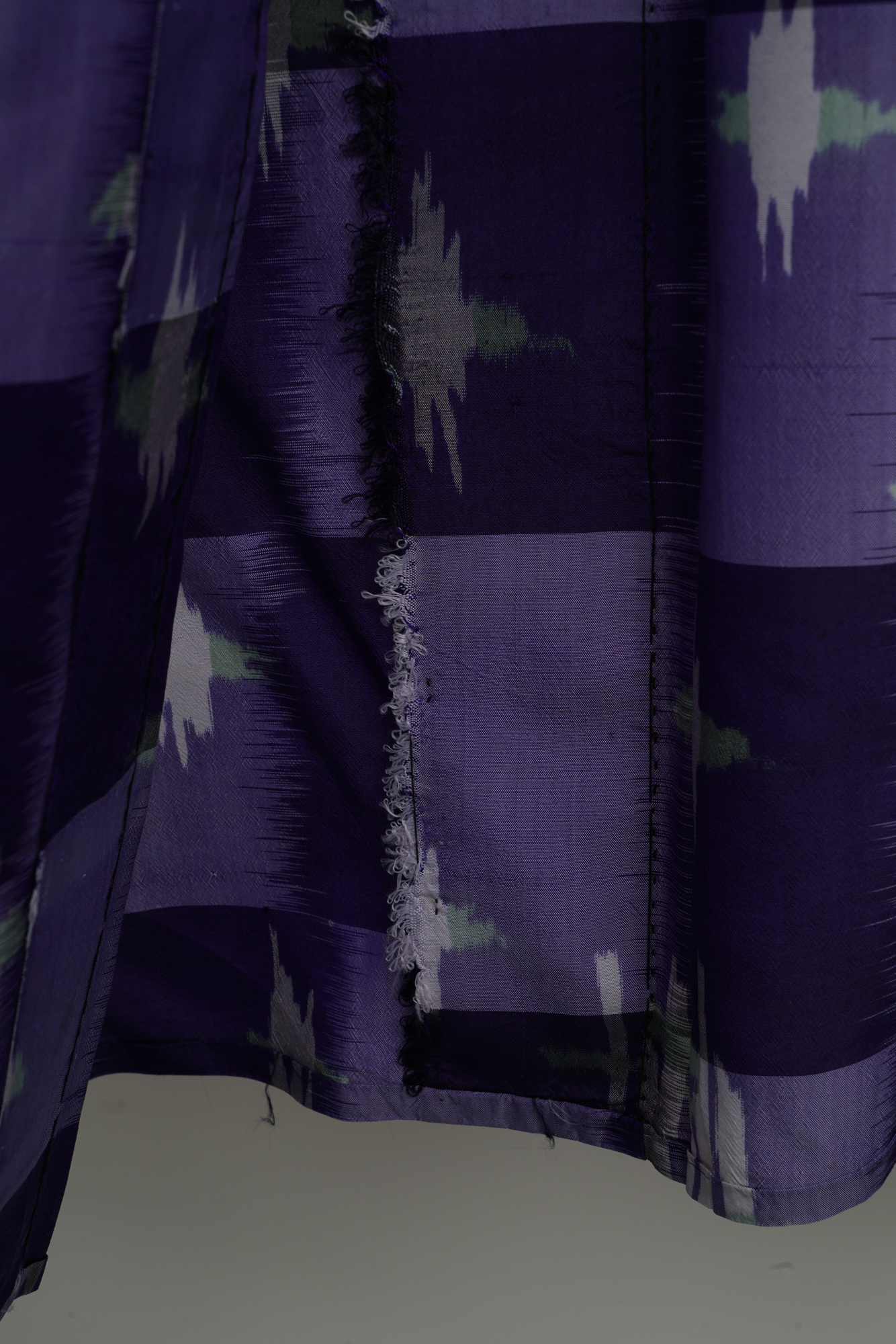 Circa 1940 Vintage Handwoven Kasuri Ikat Silk Kimono