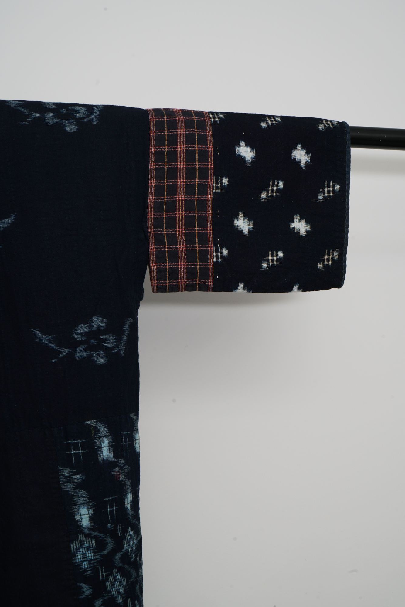 Men's Circa 1890 Antique Handwoven Ikat Cotton Patchwork Noragi Jacket