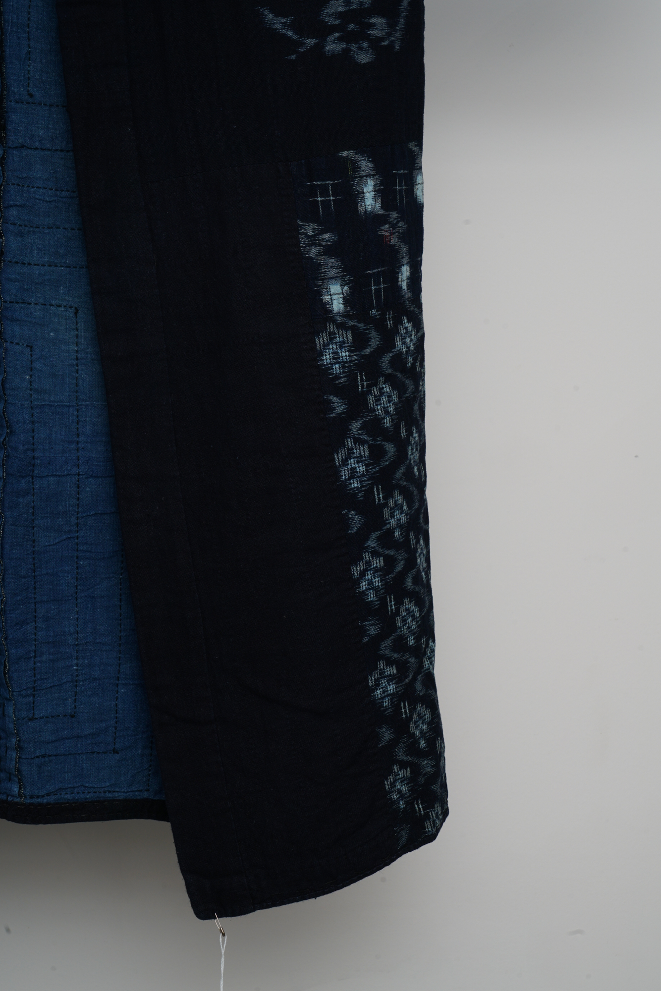 Men's Circa 1890 Antique Handwoven Ikat Cotton Patchwork Noragi Jacket