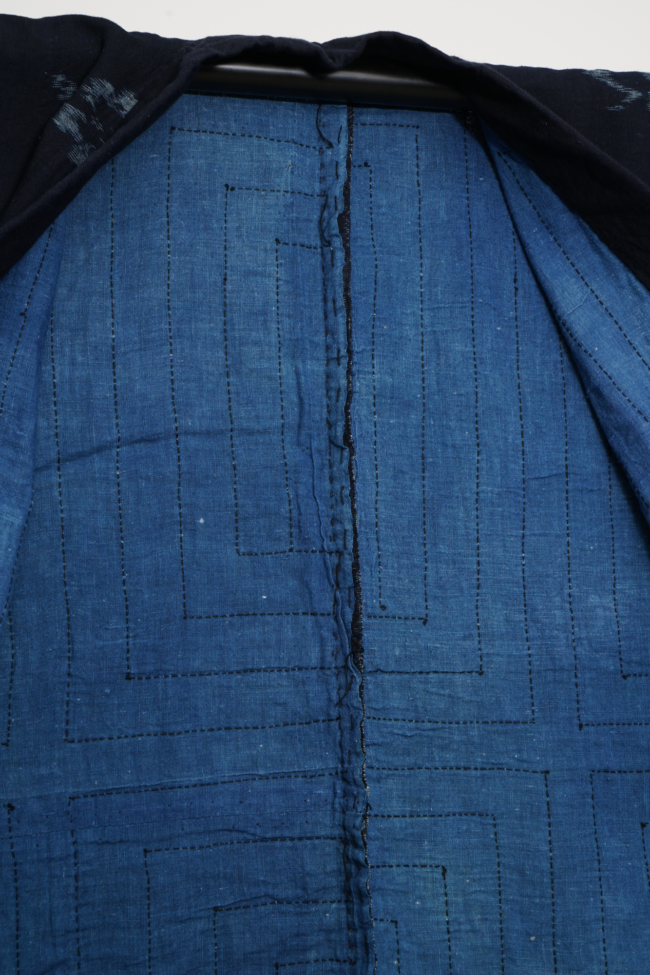 Men's Circa 1890 Antique Handwoven Ikat Cotton Patchwork Noragi Jacket