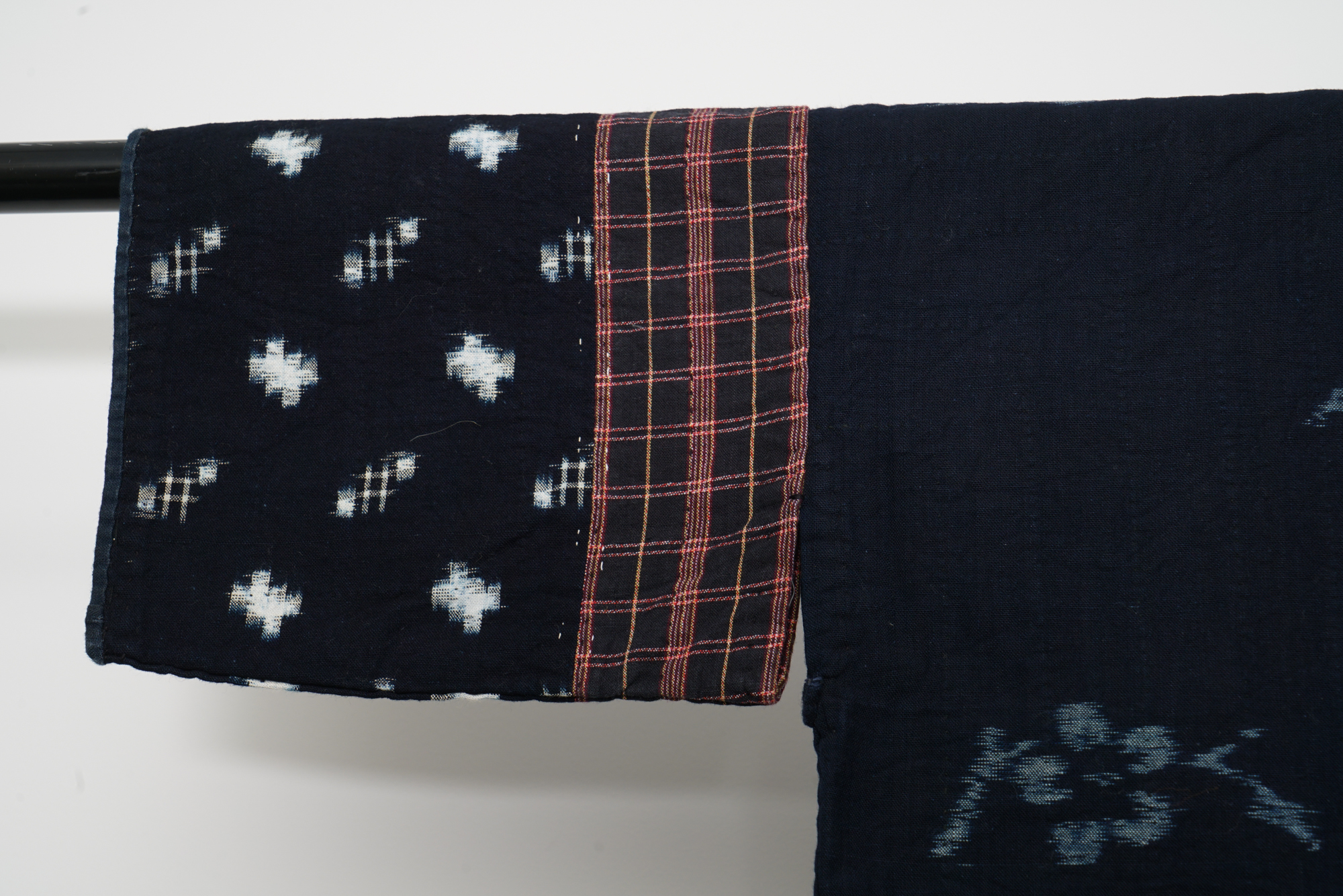 Men's Circa 1890 Antique Handwoven Ikat Cotton Patchwork Noragi Jacket