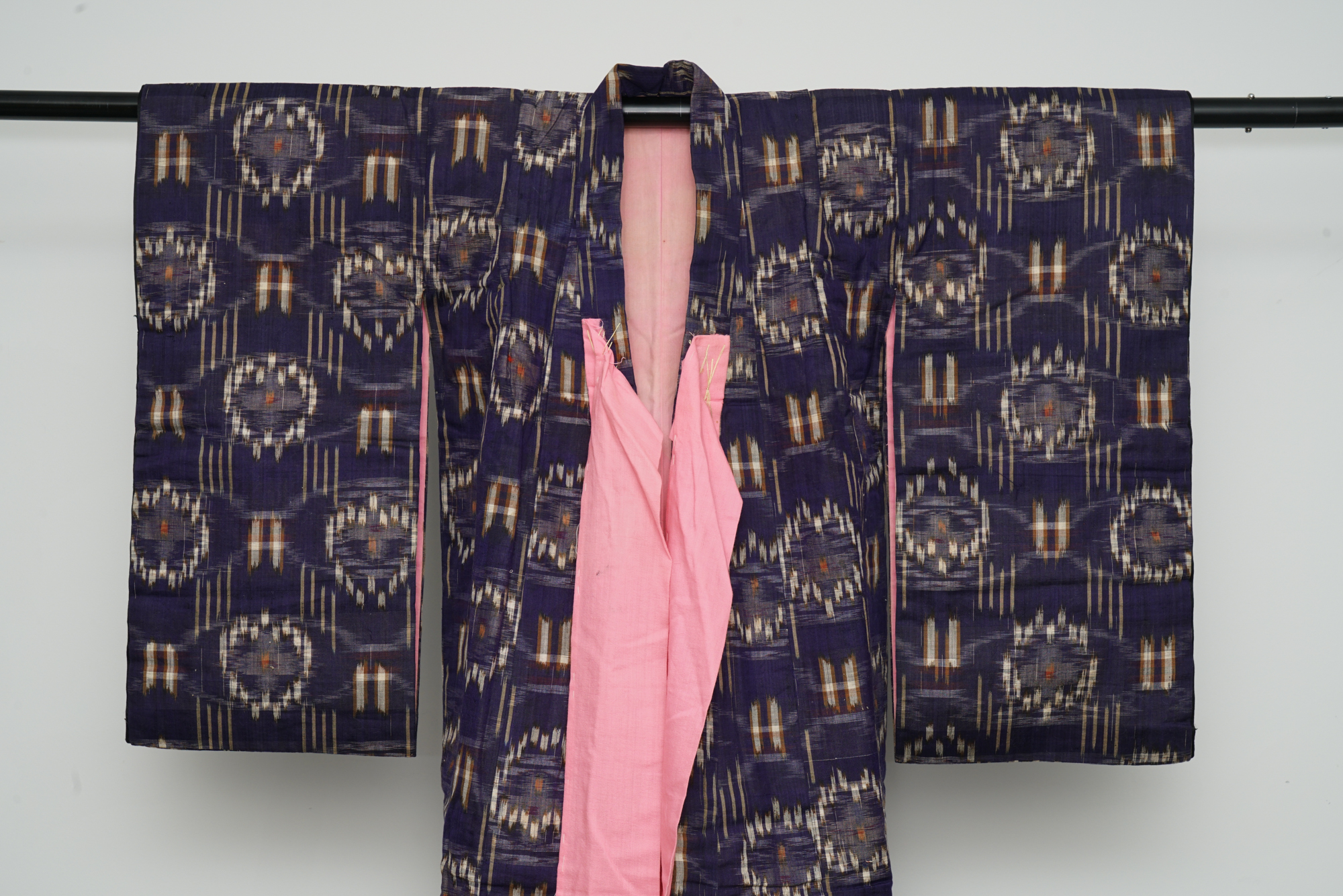 Girl's Circa 1900 Antique Handwoven Silk Ikat Kimono