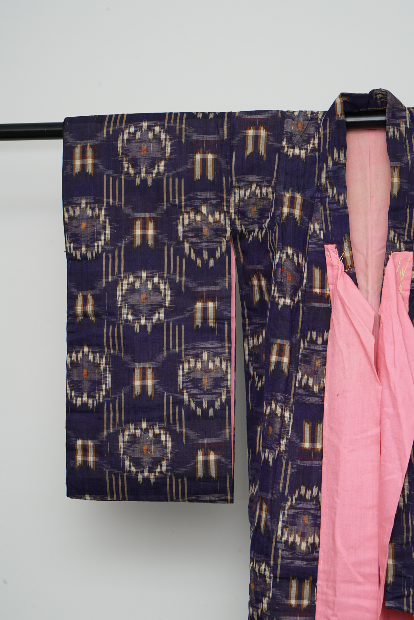 Girl's Circa 1900 Antique Handwoven Silk Ikat Kimono