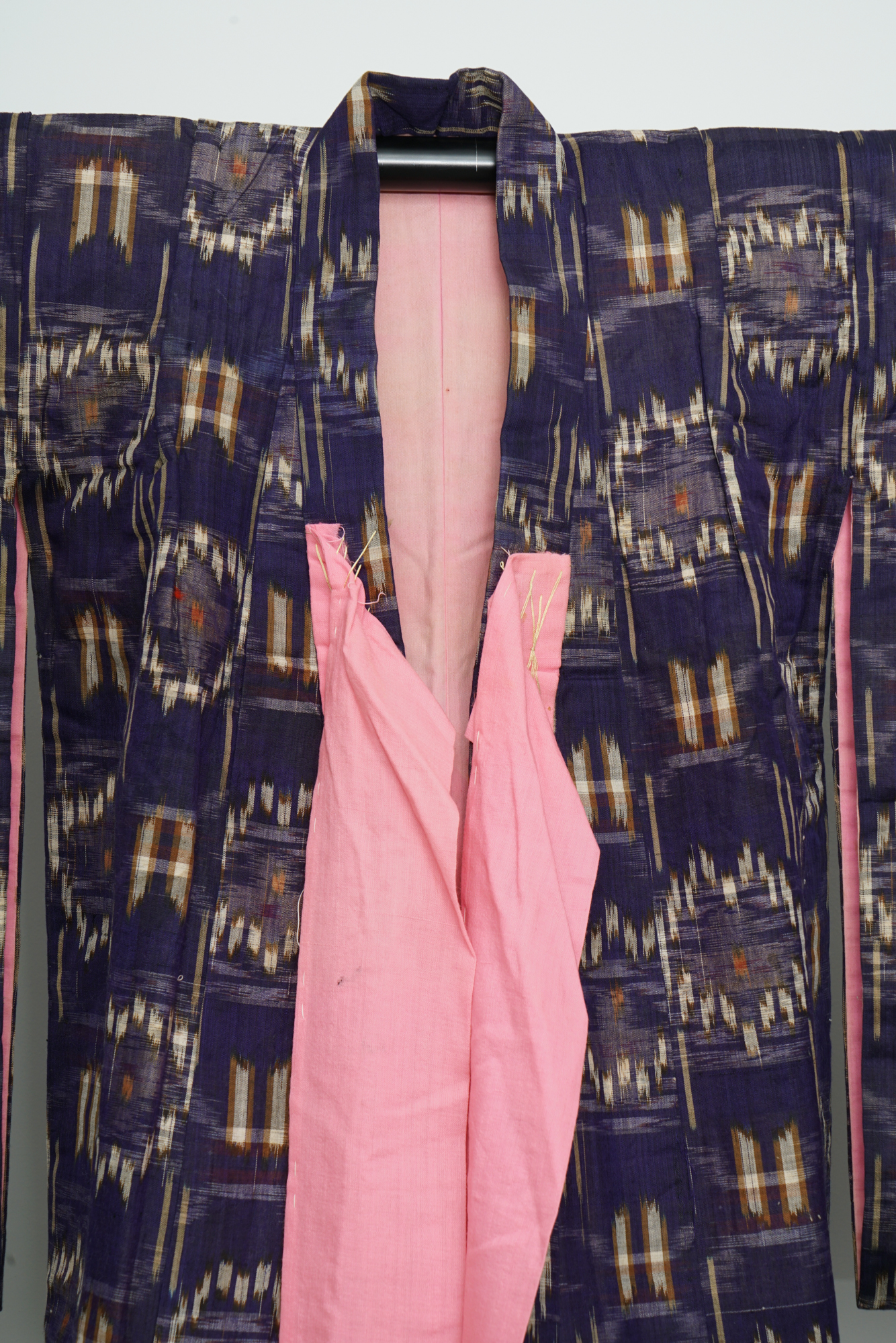 Girl's Circa 1900 Antique Handwoven Silk Ikat Kimono