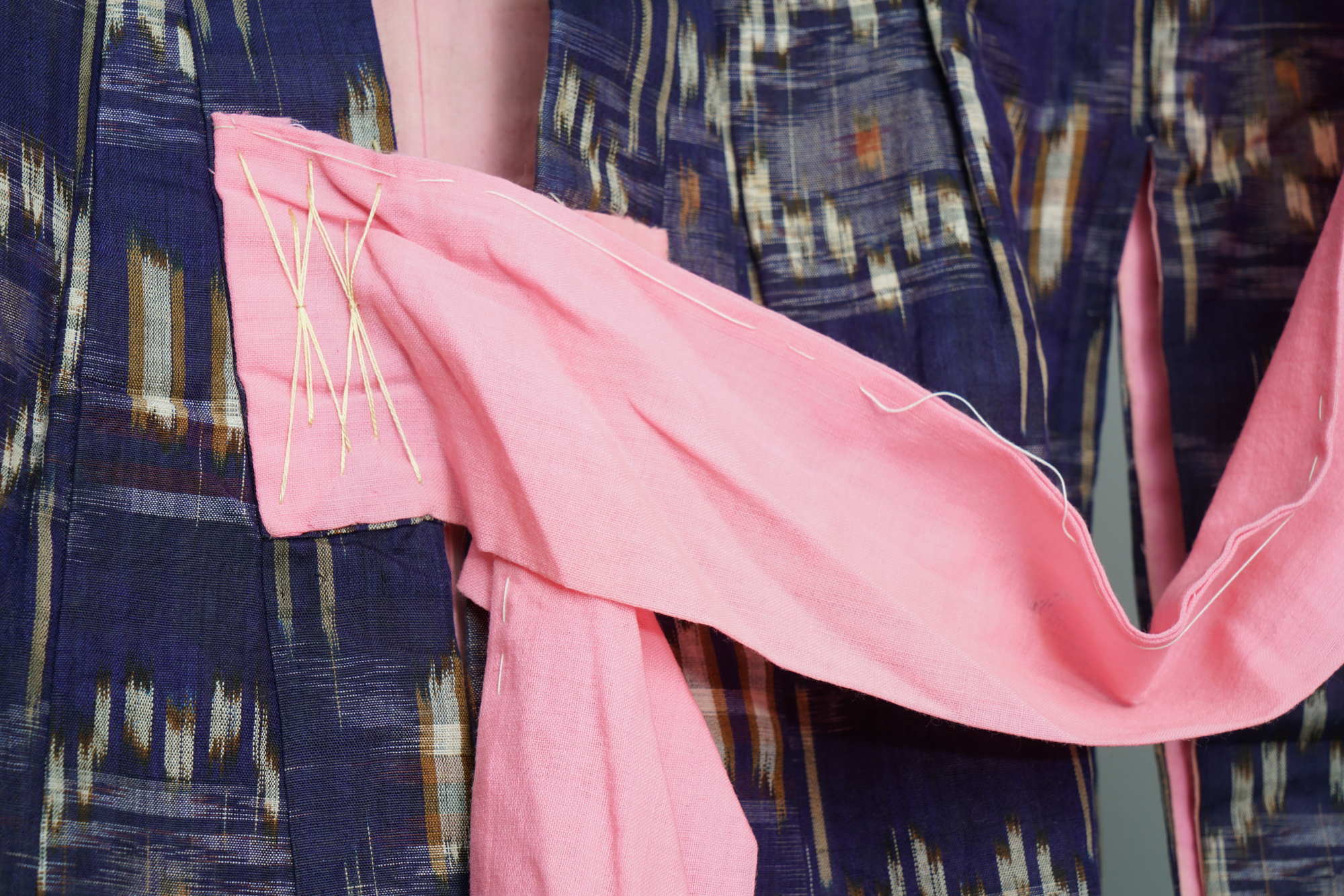 Girl's Circa 1900 Antique Handwoven Silk Ikat Kimono