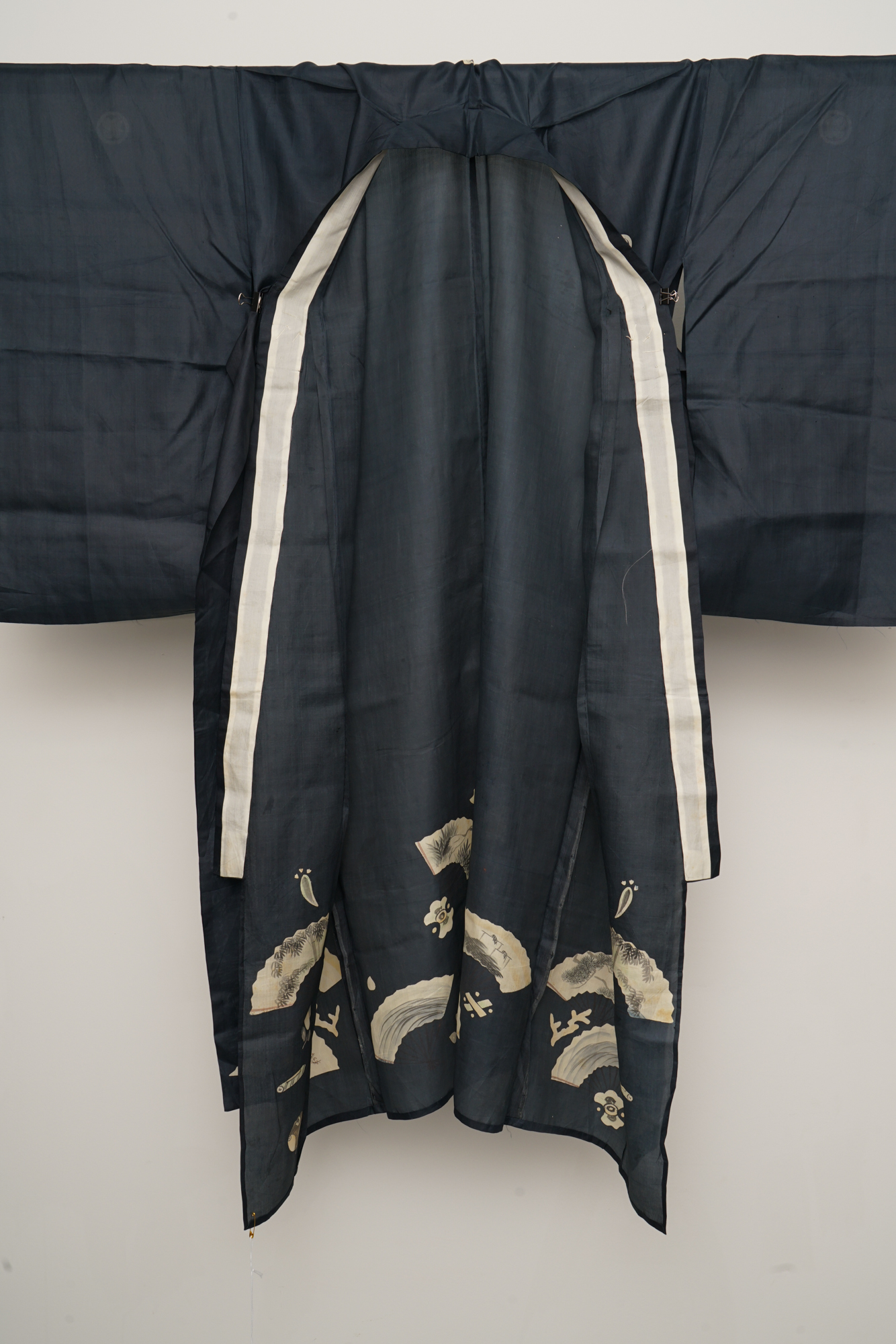 Circa 1880 Meiji Period Handwoven Silk Formal Crested Miyamairi Infant Kimono