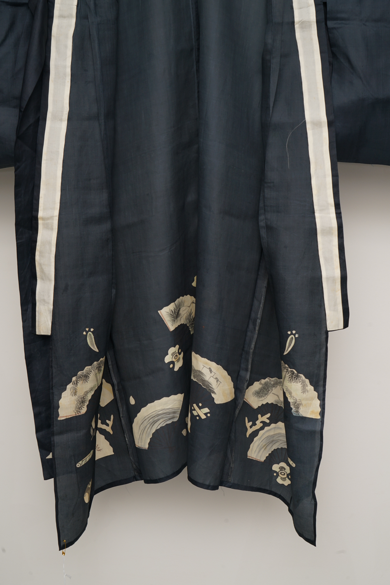 Circa 1880 Meiji Period Handwoven Silk Formal Crested Miyamairi Infant Kimono