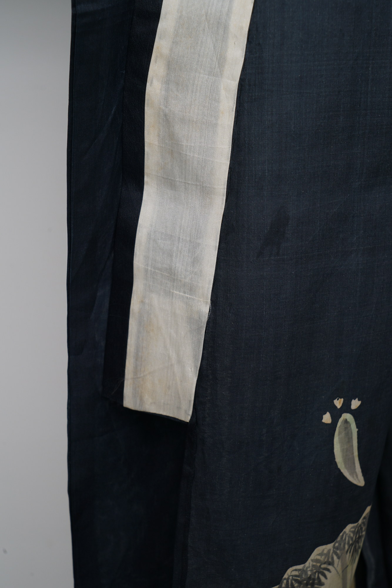 Circa 1880 Meiji Period Handwoven Silk Formal Crested Miyamairi Infant Kimono