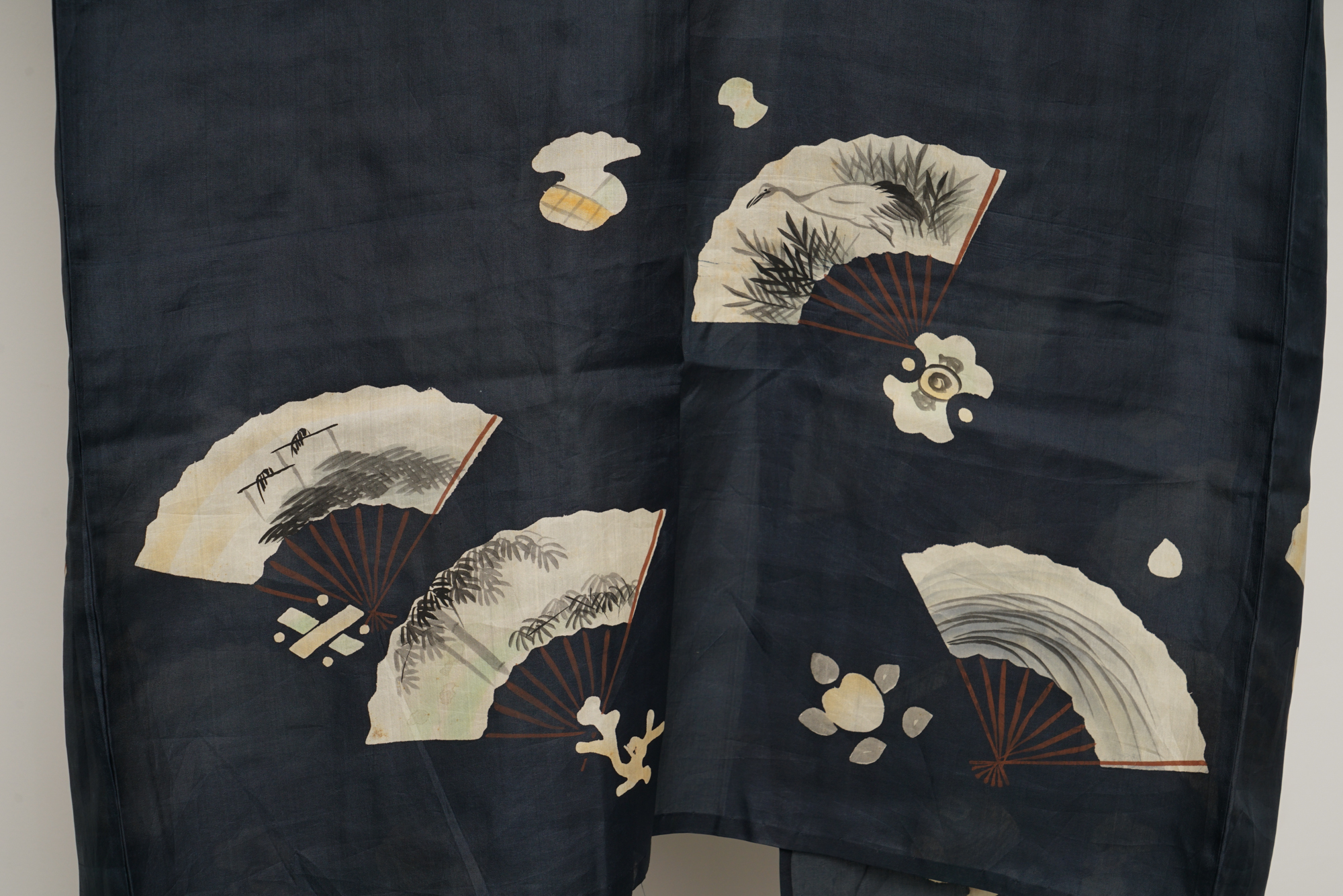 Circa 1880 Meiji Period Handwoven Silk Formal Crested Miyamairi Infant Kimono