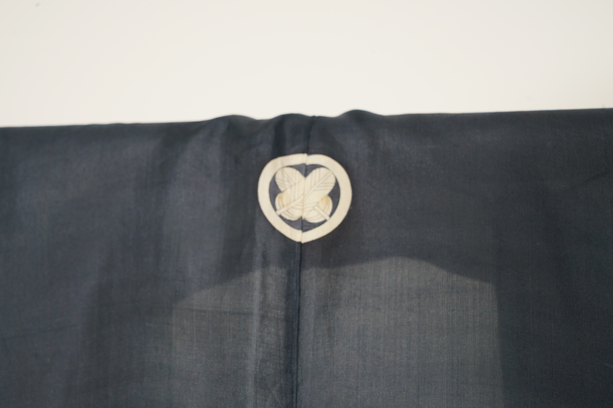 Circa 1880 Meiji Period Handwoven Silk Formal Crested Miyamairi Infant Kimono