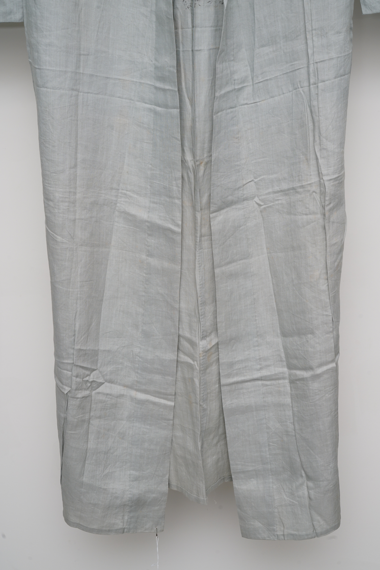 Men's Circa 1880s Handwoven Hemp Nagajuban Under Kimono