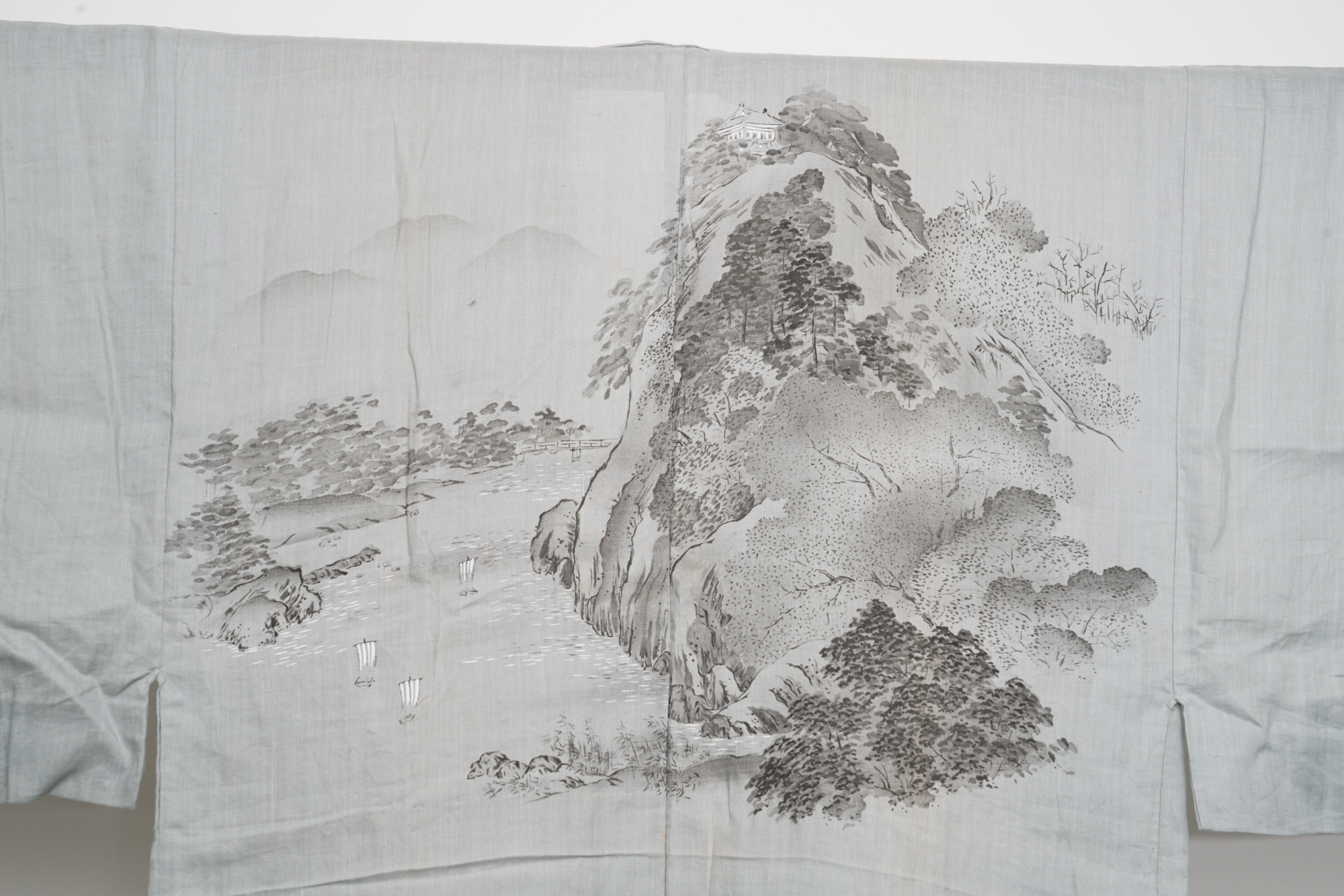 Men's Circa 1880s Handwoven Hemp Nagajuban Under Kimono