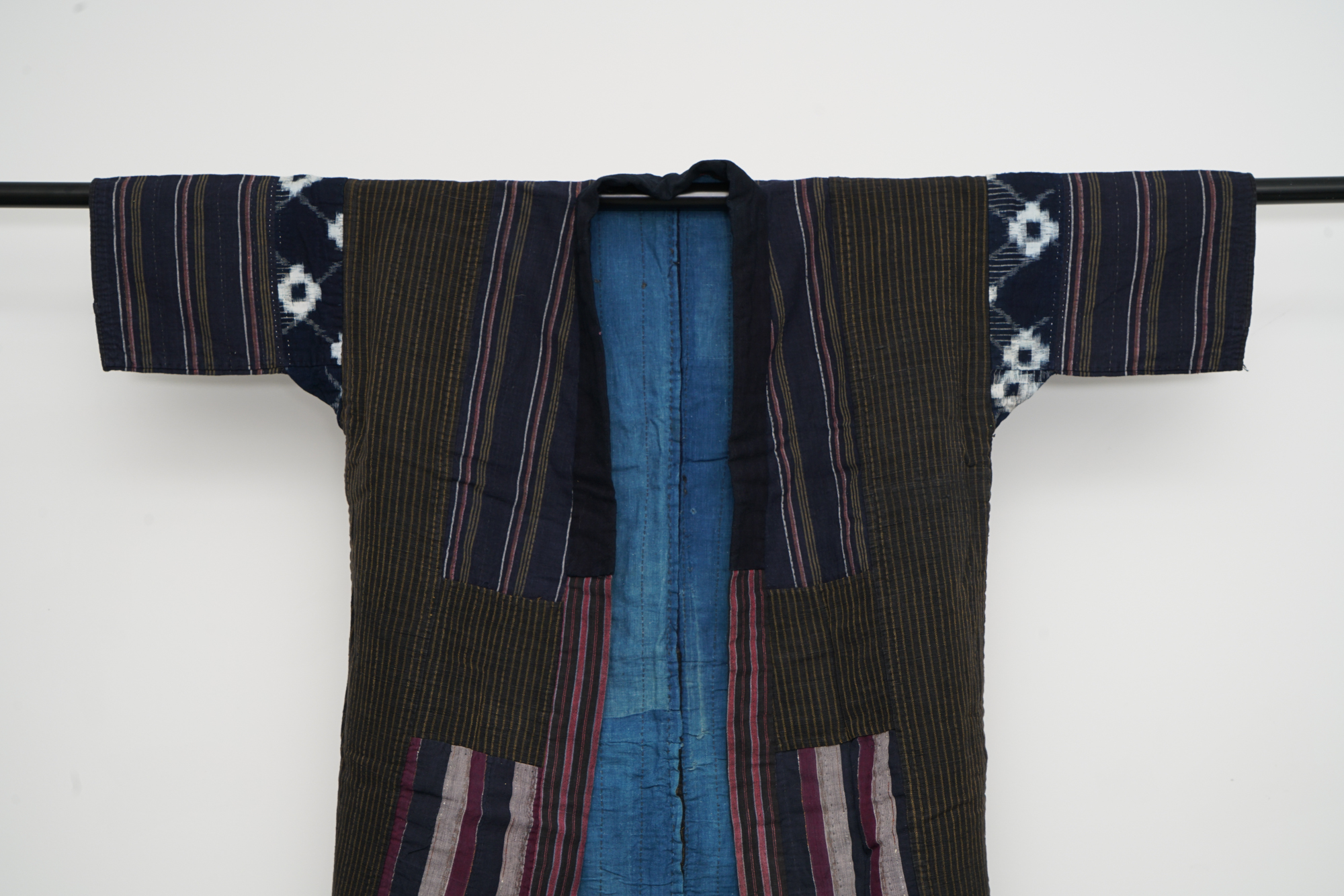 Men's Circa 1890s Antique Handwoven Cotton Patchwork Noragi Jacket