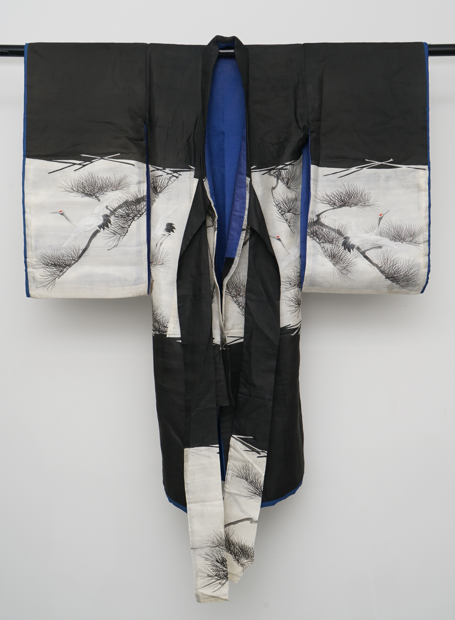 Circa 1870 Meiji Period Handwoven Silk Five Crested Miyamairi Infant Kimono