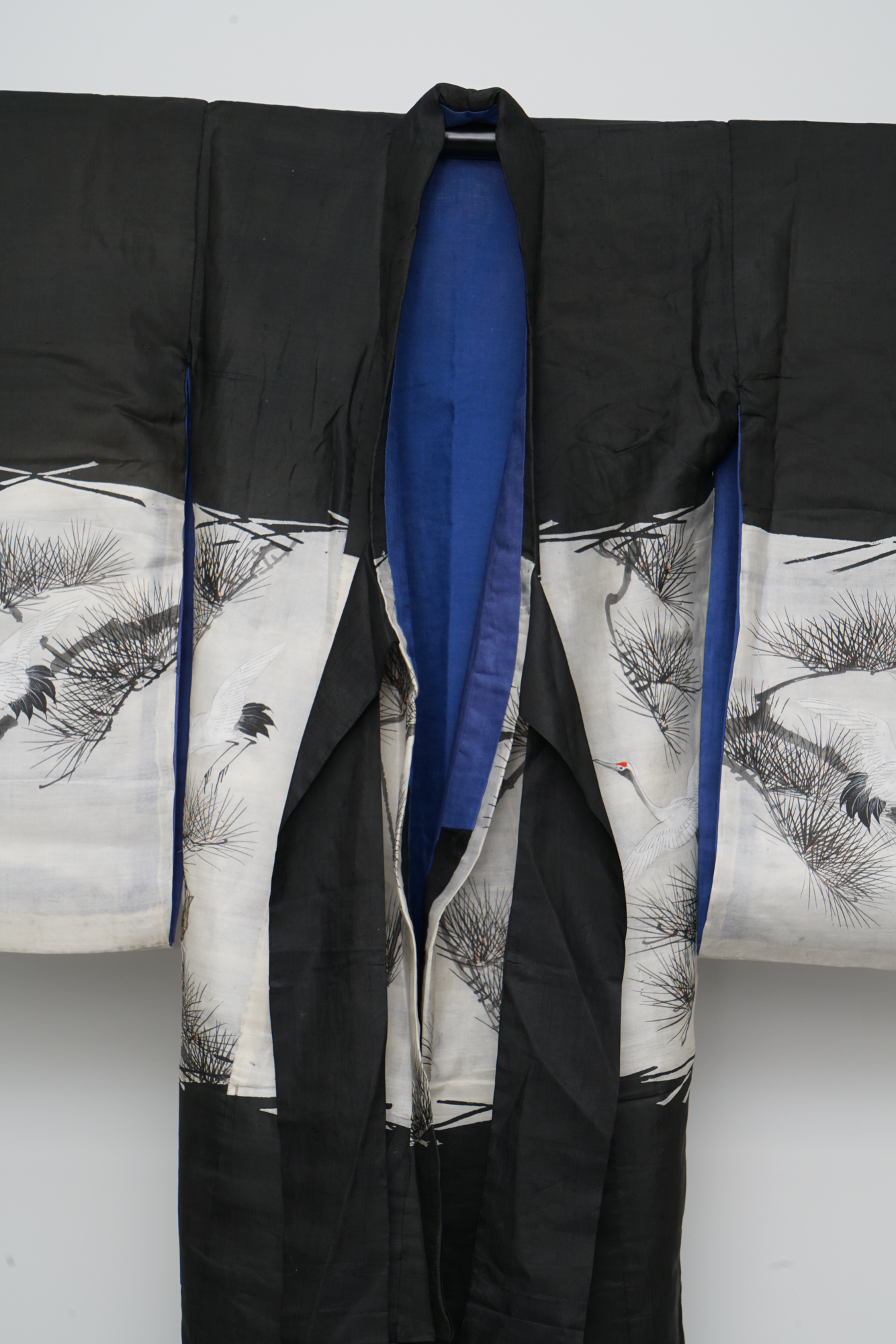 Circa 1870 Meiji Period Handwoven Silk Five Crested Miyamairi Infant Kimono