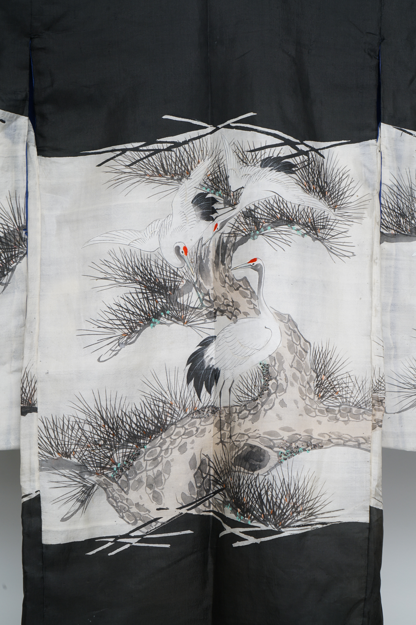 Circa 1870 Meiji Period Handwoven Silk Five Crested Miyamairi Infant Kimono